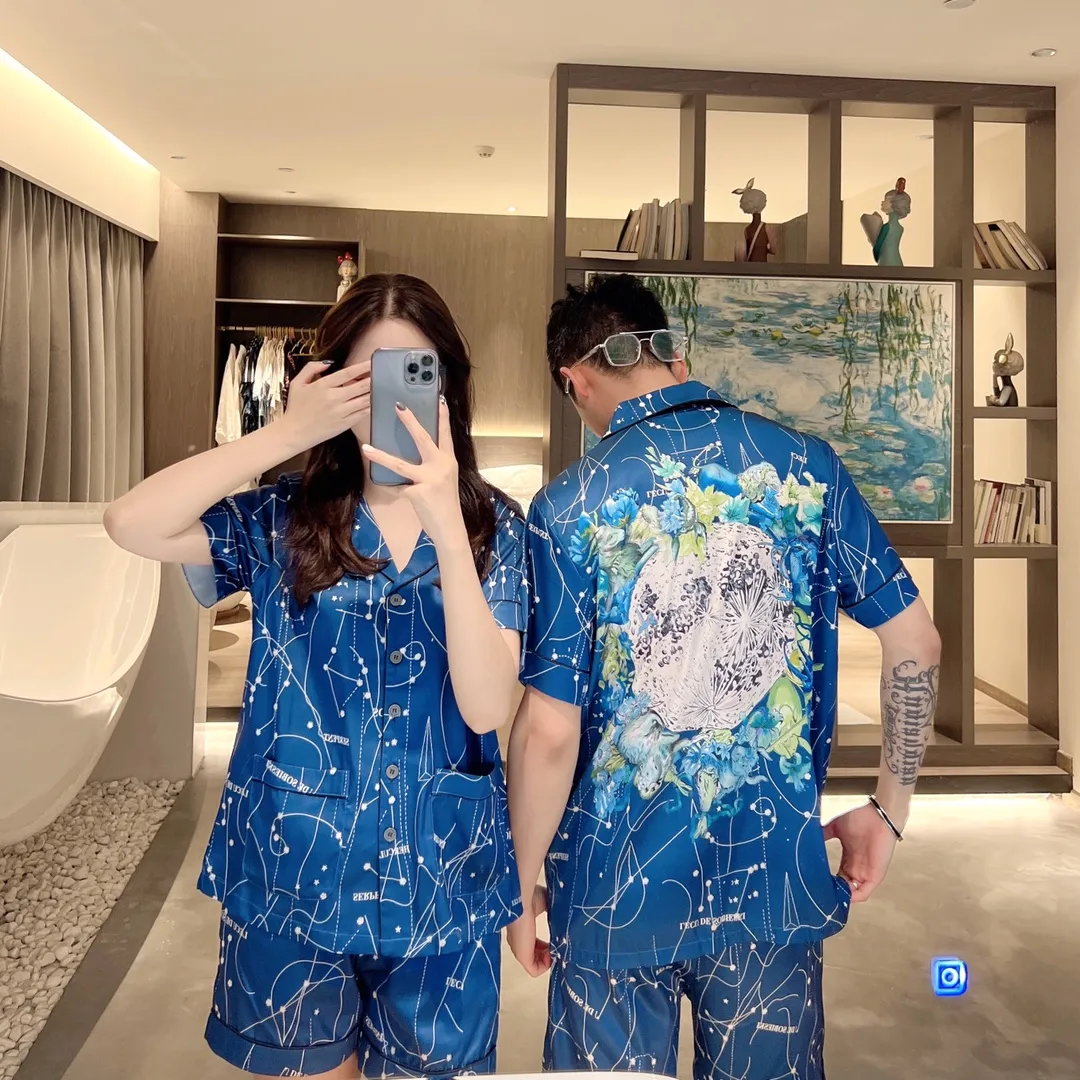 🅿️340 DIOR Dior home wear, high-end Korean silk fabric, skin-friendly, soft and comfortable, same style for men and women, women's size: S～L, men's size: M～XXXL