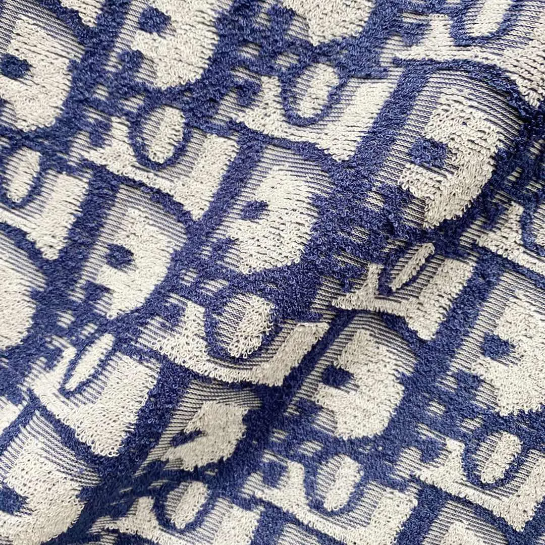 🅿️210 DIOR towel fabric shorts, full printed presbyopic letter LOGO towel fabric set, official synchronization, high version, high quality, fashionable personality, versatile trend, pure original quality, original fabric, tag, collar label, washed wheat, complete three standards, color: black, blue, light green. Size: XS-L