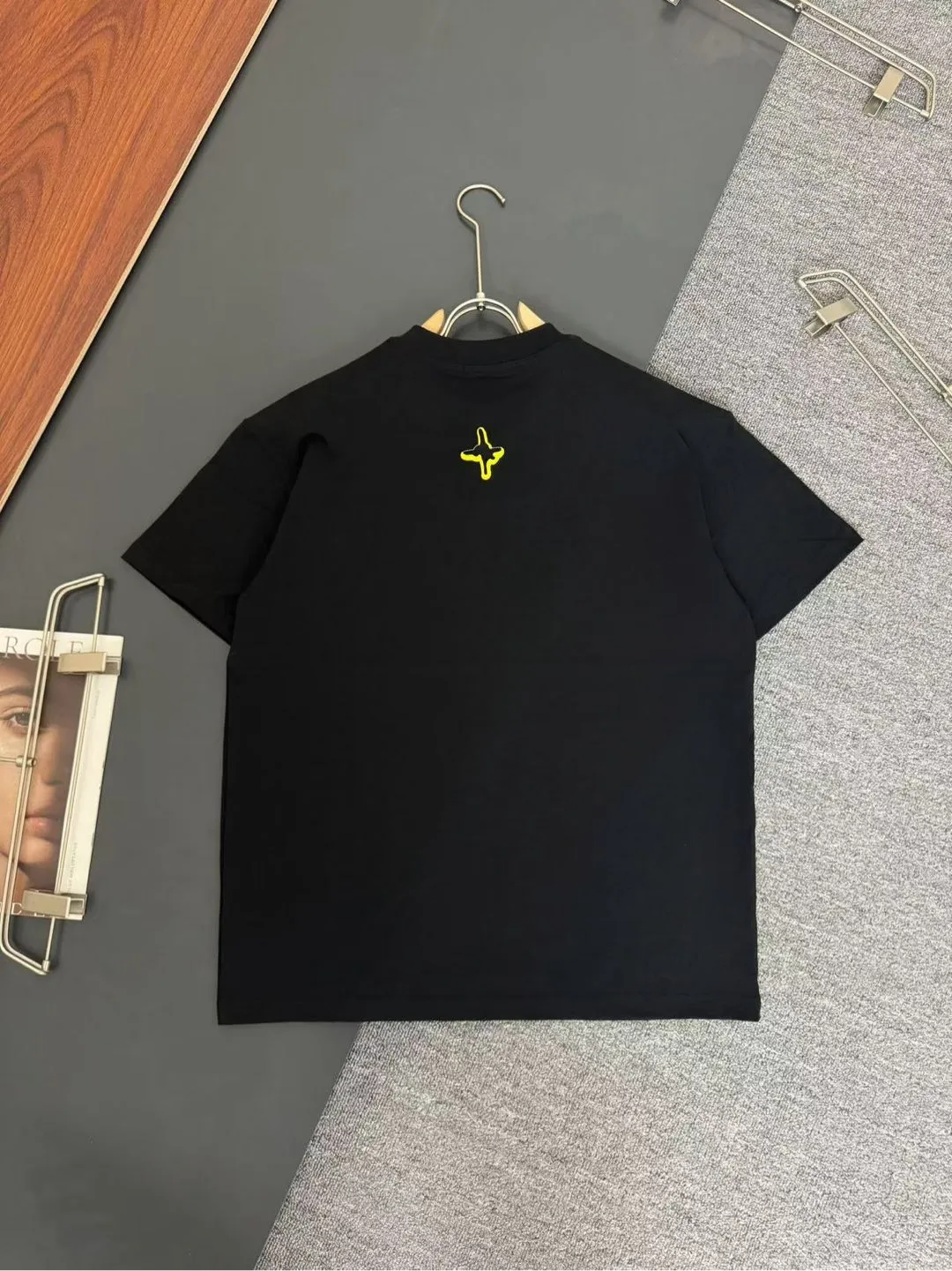 🅿️170 DIOR* CD 280g heavyweight pure cotton T-shirt, loose fit, embroidery process logo design, spring and summer new round neck fashionable short-sleeved T-shirt, comfortable to the skin, durable and easy to wear, meticulous original craftsmanship, a must-have for casual and versatile colors: white black, size: S M L XL XXL