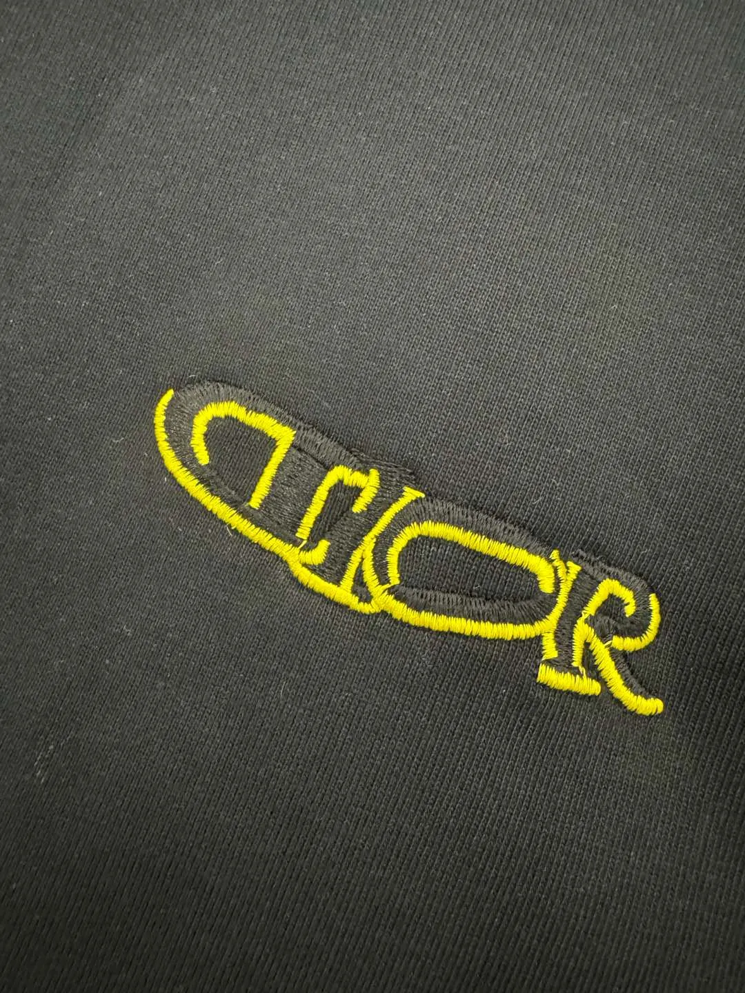 🅿️170 DIOR* CD 280g heavyweight pure cotton T-shirt, loose fit, embroidery process logo design, spring and summer new round neck fashionable short-sleeved T-shirt, comfortable to the skin, durable and easy to wear, meticulous original craftsmanship, a must-have for casual and versatile colors: white black, size: S M L XL XXL