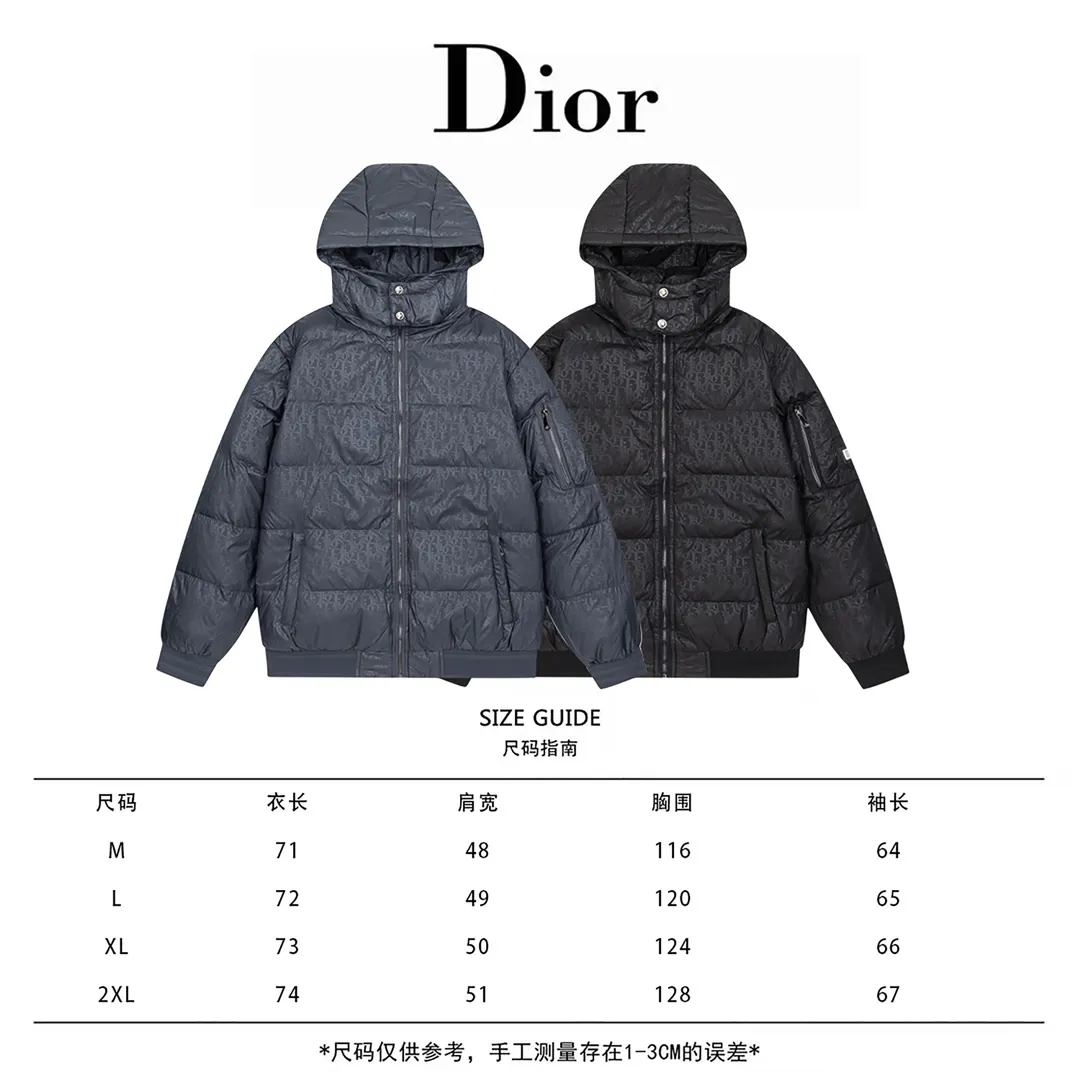 🅿️600 DIOR Dior's new autumn and winter style 🆕down jacket. Original 1:1 customized hardware accessories, all imported and original customization. Welcome to compare at the counter. Absolutely high quality. Made of top 90 white duck down. Super soft, fluffy and plump. Super heavy workmanship. The fabric is well-crafted and has a perfect version. Note⚠The fabric is super comfortable. Exclusive model. Non-market goods. Same sizes for men and women. Size M to XXL