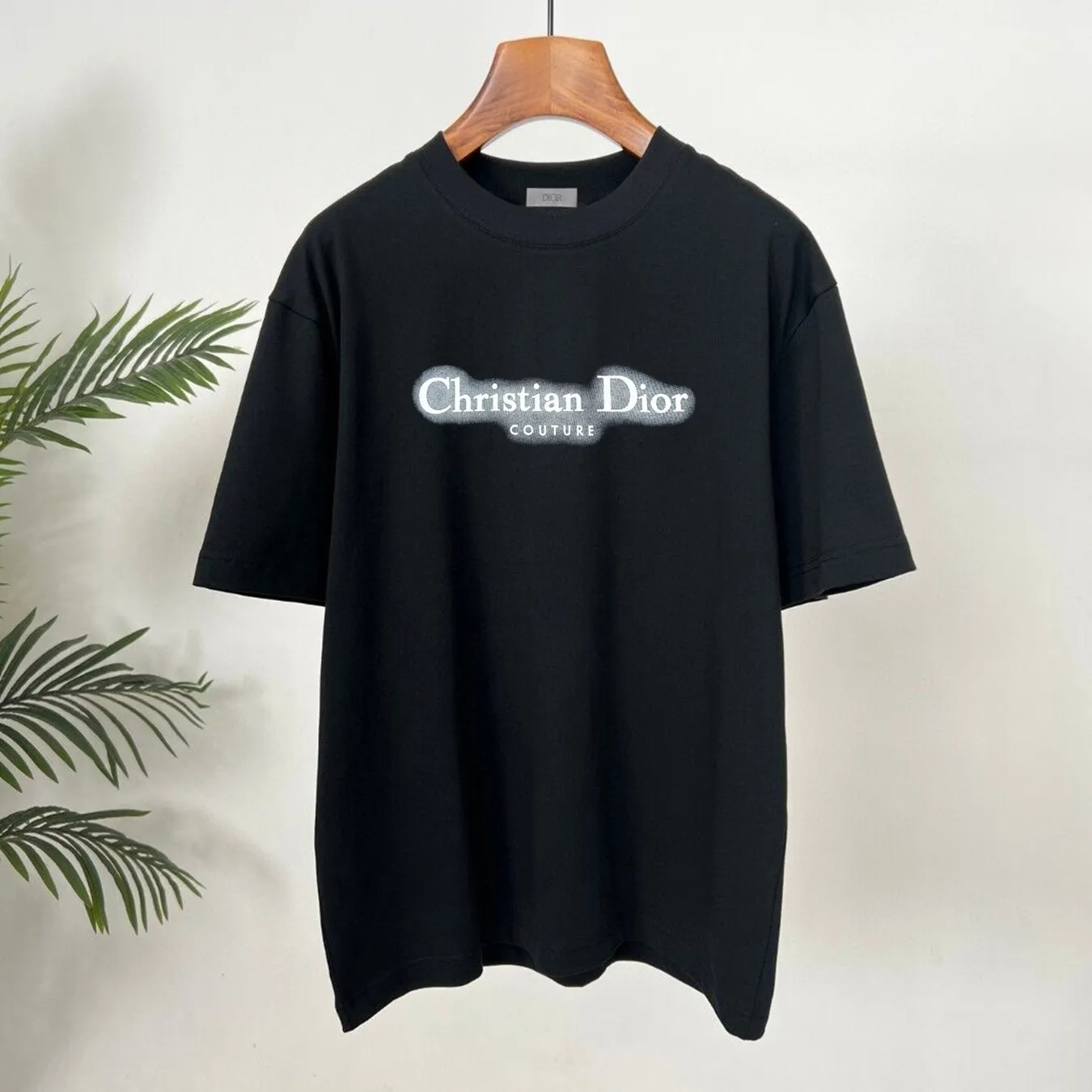 🅿️180 DIOR/Dior 250g round neck short-sleeved T-shirt, brand letter small mark LOGO pattern printing process, official synchronization, high version, high quality, fashionable personality, versatile trend, pure original quality, original fabric, tag, collar label, washed wheat, three labels complete, color: black, white, size: s-xxl