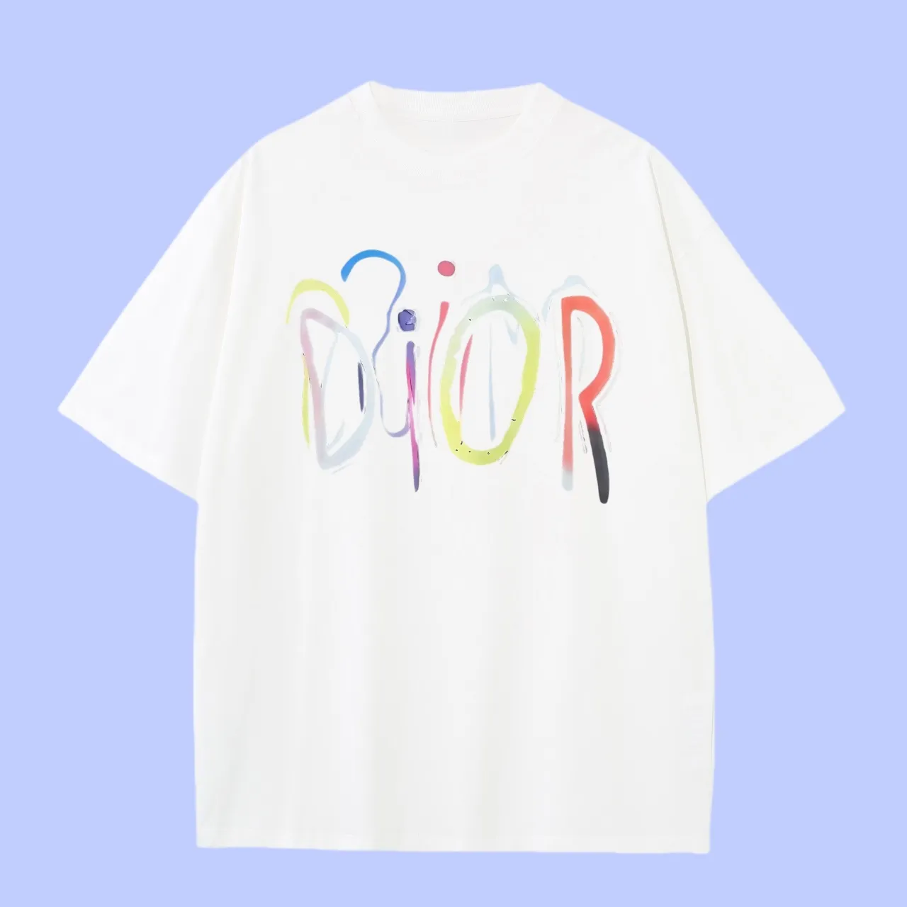 🅿️180 (Profit from cooperation) High-end quality Dior 2025Fall Spring and Summer Series Font logo short-sleeved T-shirt Different from ordinary printing Custom-woven 270G32 double yarn pure cotton fabric Loose version Same style for men and women Size: S M L XL XXL