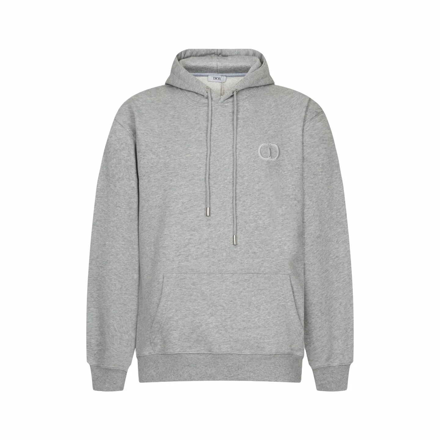 🅿️360 CD logo embroidered hooded sweatshirt (grey). The original product was purchased and developed for 9,800 yuan. The fabric is made of high-quality gray cotton fleece fabric, which is soft and comfortable to the touch. The delicate tonal CD Icon embroidery on the chest is low-key and elegant, highlighting the brand details. The drawstring hood design is paired with metal accessories engraved with the Dior logo to enhance the overall texture. The practical kangaroo pocket on the front is as beautiful as it is practical. Ribbed cuffs and hem ensure comfort while maintaining a structured silhouette. 100% cotton material brings excellent breathability and skin-friendly experience. The regular fit has a neat cut and is easy to match with a variety of bottoms. Exquisite embroidery technology and delicate fabric processing complement each other, reflecting Dior's consistent meticulous workmanship. This sweatshirt is the perfect blend of athleisure and haute couture, making it ideal for everyday style. Size:S-M-L-XL