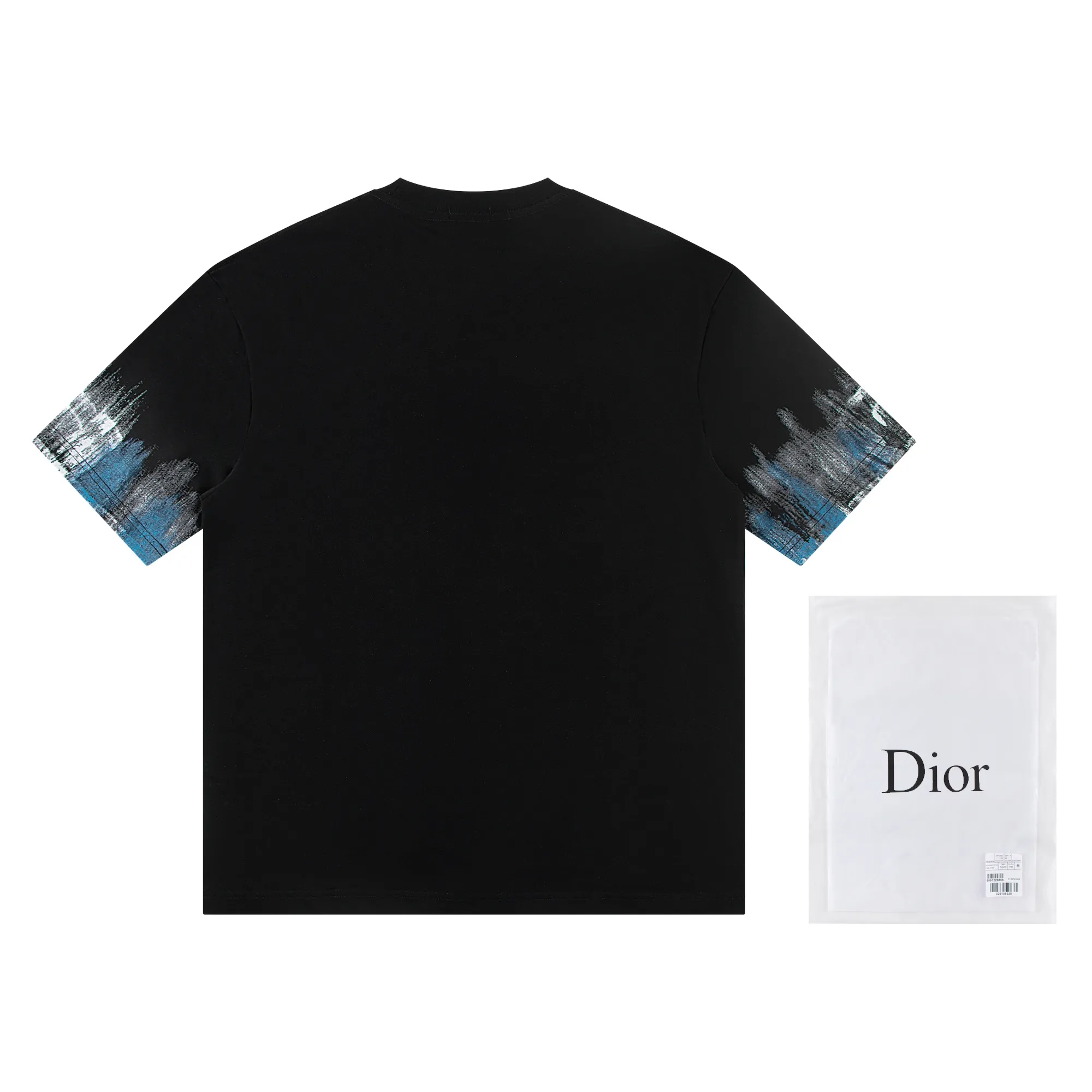 🅿️160 Dior*2025 latest hand-painted short-sleeved material: high version 300g double yarn combed cotton Size: S M L XL Color: black white Style number: W2554
