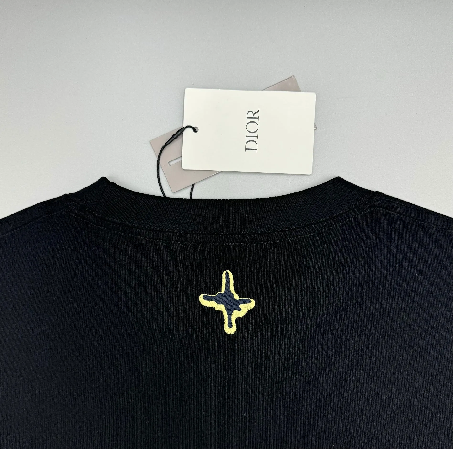 🅿️220 (top version, different currency) will not be taken off the shelves all year round, sell with confidence. Style: Dior/DIO.R short-sleeved T-shirt. Fabric: 300g double yarn 100% cotton. Rib: 320g heavy Sorona 1*1 trendy brand. Craftsmanship: imported machine embroidered logo on the front and rear. Color: white black red. Size: XS S M L. No gender distinction. Same style for men and women.