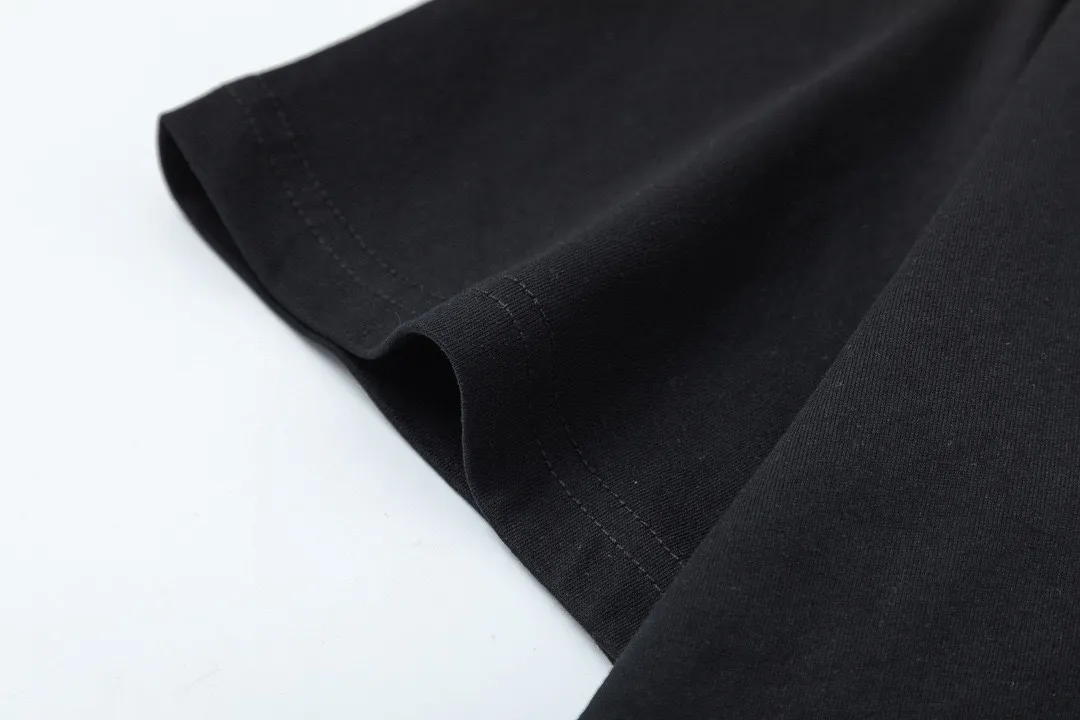 🅿️170 Dior 2025 early spring new style, customized 270g double yarn pure cotton fabric, imported Tajima machine high-density embroidery of colorful letters logo, couple style, short-sleeved T-shirt, color: black, size: XS-L