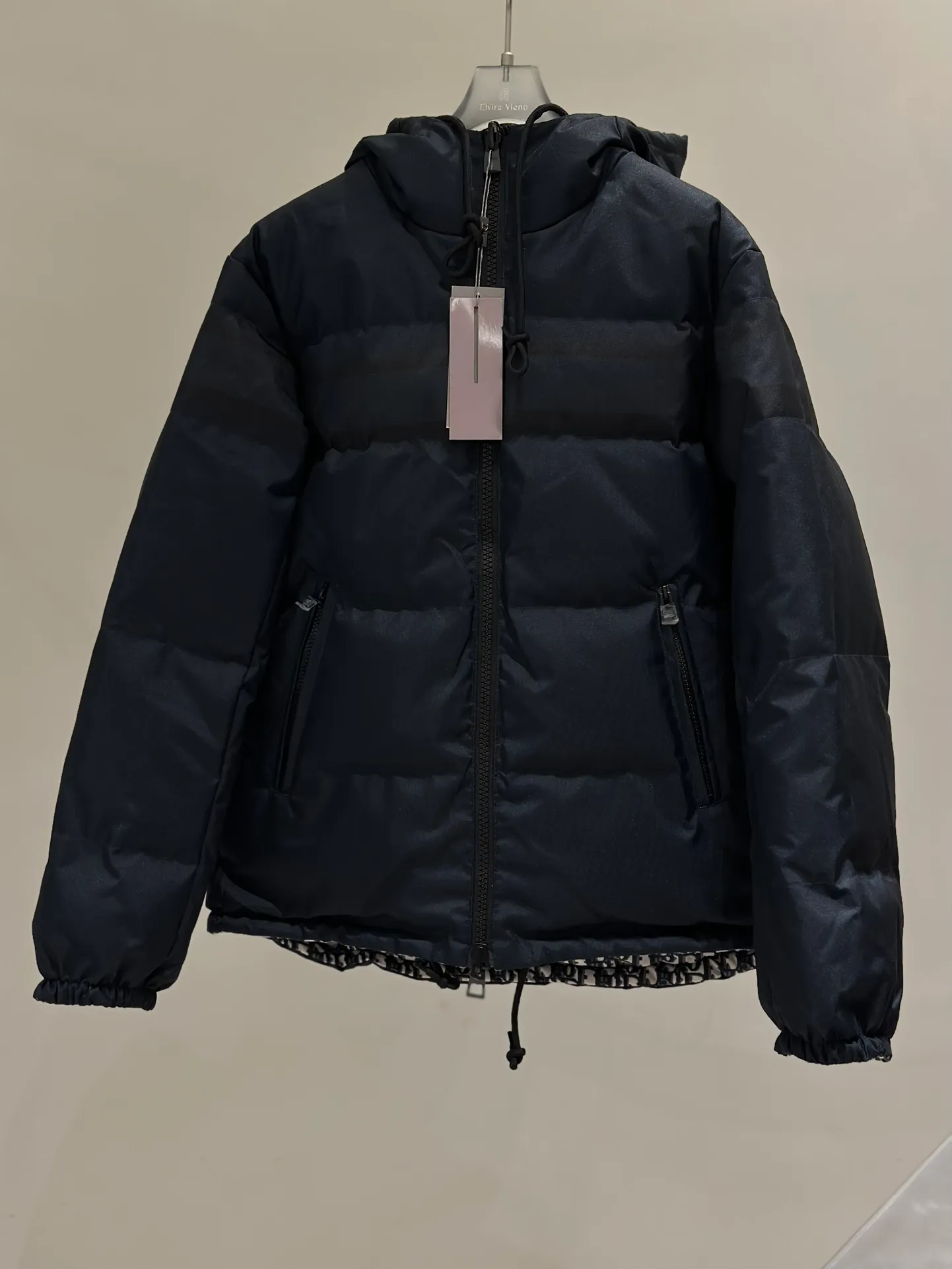 🅿️980 package, down jacket hanging on the back, real shot # Di*r/Dior classic houndstooth all-over print, reversible down jacket/down vest
