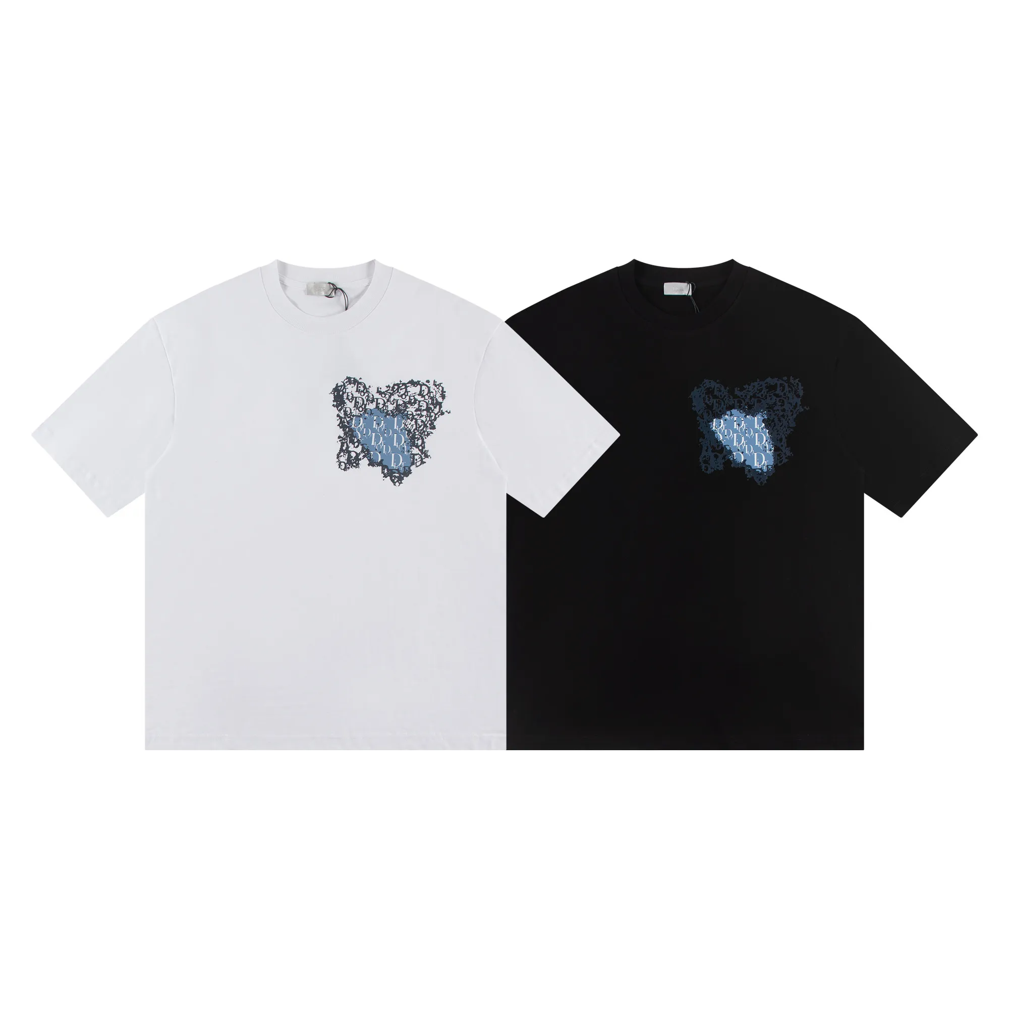 🅿️146 Dior*2025 latest short-sleeved material: high version 300g double yarn combed cotton Size: S M L XL Color: black white Style number: W2553