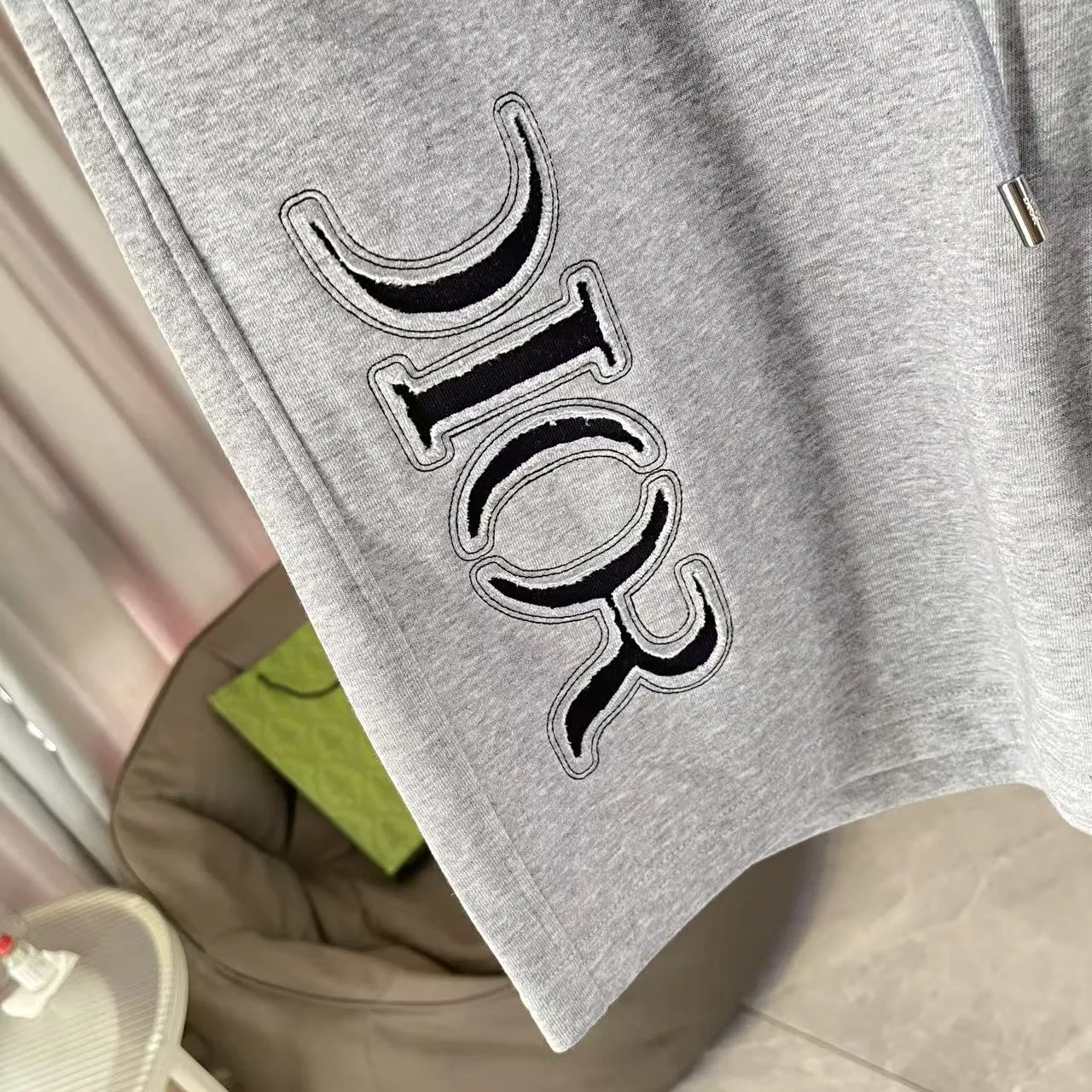 🅿️280 Dio 2025 new summer shorts, personalized letter logo embroidery, customized fabric 350g, same style for men and women, color: black, white, gray, size: M L XL XXL XXXL five sizes