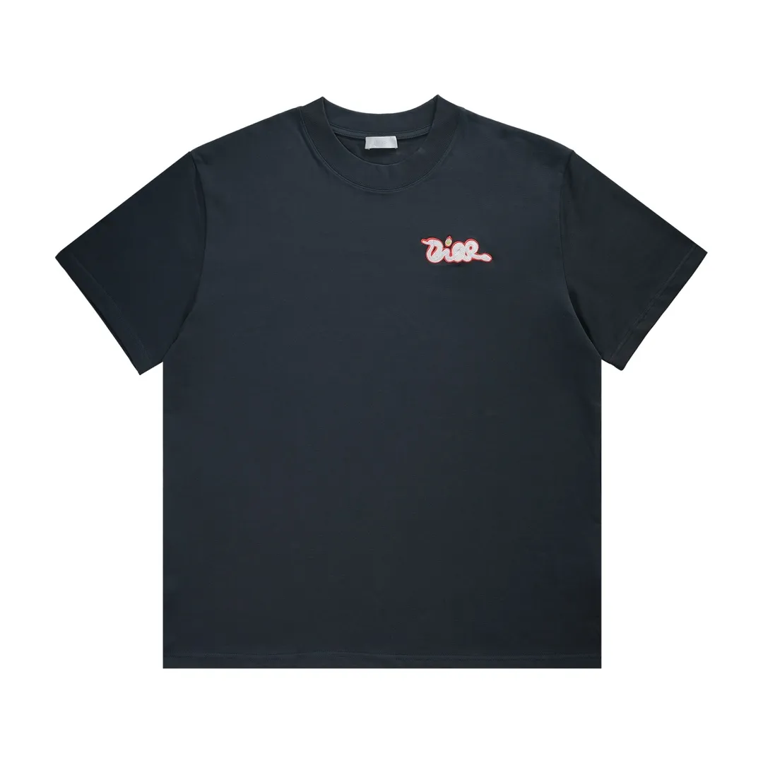 🅿️210 CD KAWS joint series Snake letter embroidered short sleeves Knitted plain cotton fabric has good moisture absorption and breathability Tight embroidery on the chest Smooth and smooth Size XS-L