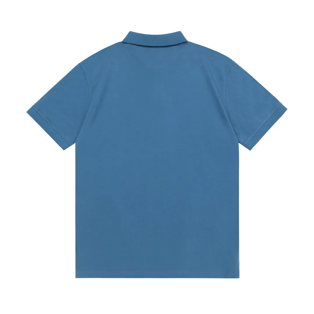 🅿️190 DIOR Dior 2025 new embroidered bee logo couple casual polo shirt ·Customized pique cotton fabric ·Imported Tajima machine embroidery technology ·Collar label, hangtag, main mark and three complete labels Color: blue Size: M-XXXL