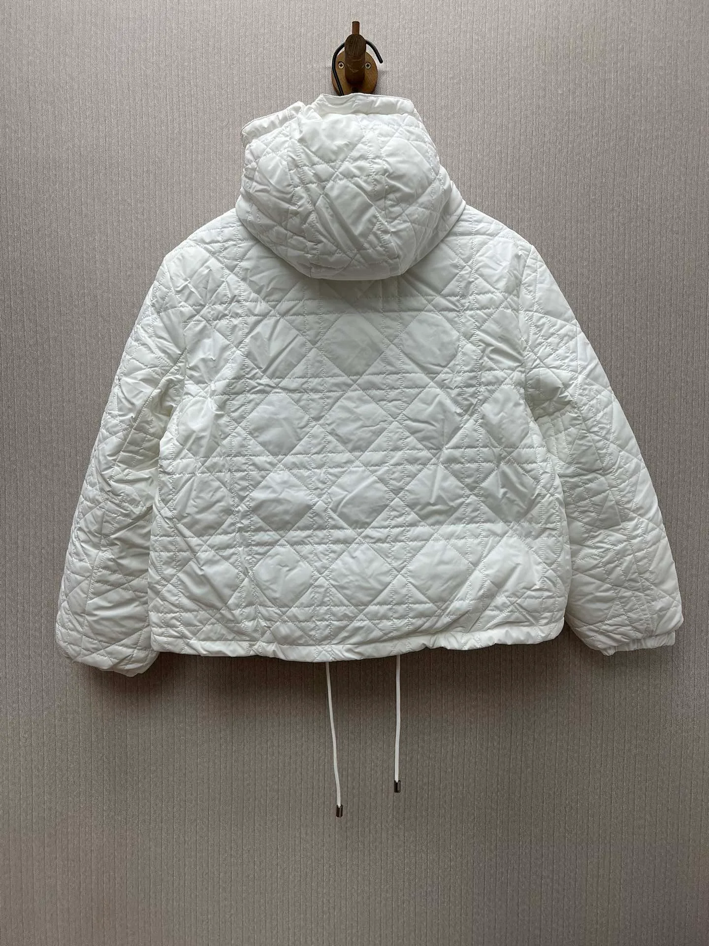🅿️650 Dior 25ss new Dioralps quilted taffeta technical cannage pattern solid color hooded zipper long-sleeved cotton jacket women's size: S.M.L.
