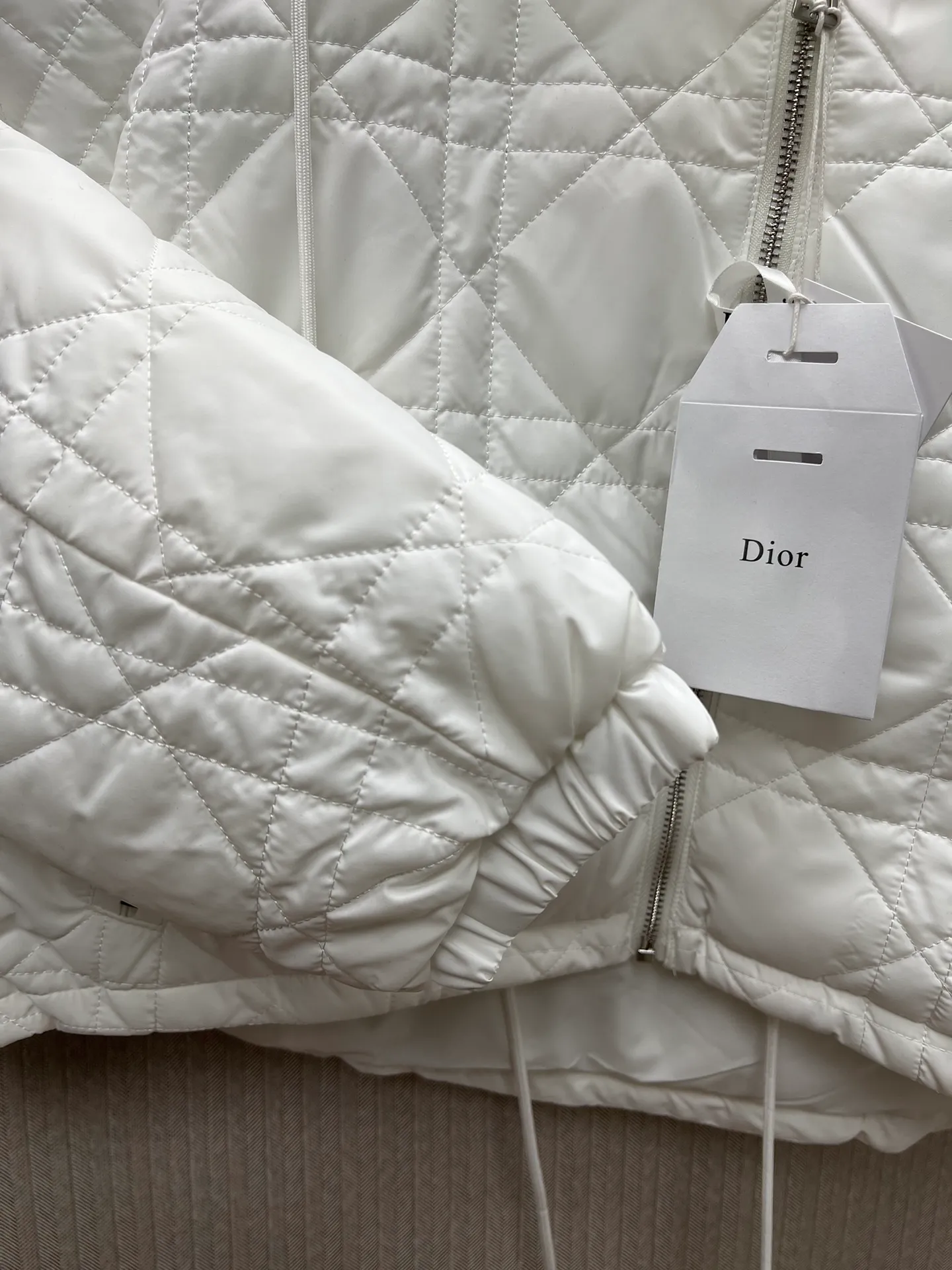 🅿️650 Dior 25ss new Dioralps quilted taffeta technical cannage pattern solid color hooded zipper long-sleeved cotton jacket women's size: S.M.L.
