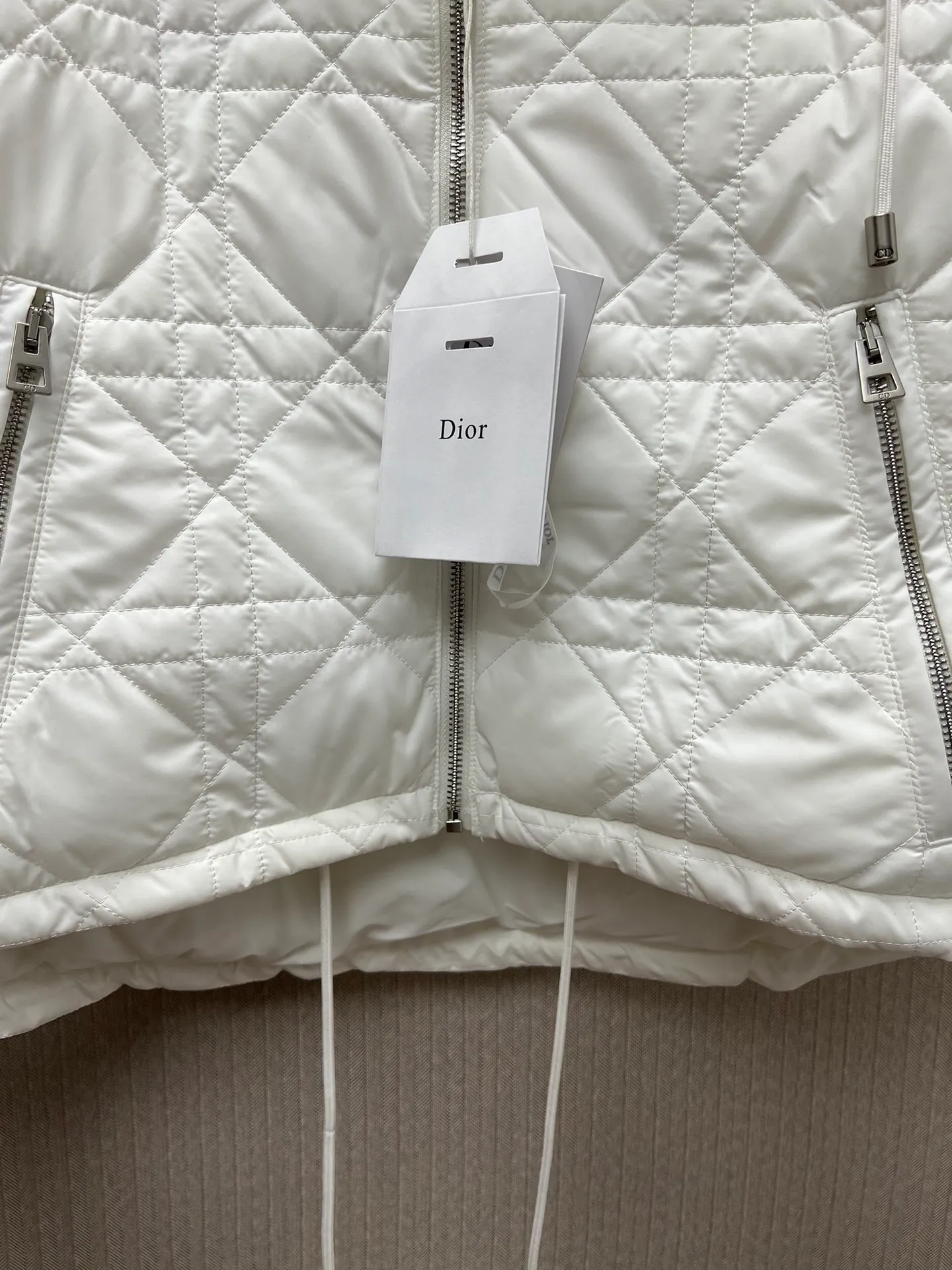 🅿️650 Dior 25ss new Dioralps quilted taffeta technical cannage pattern solid color hooded zipper long-sleeved cotton jacket women's size: S.M.L.