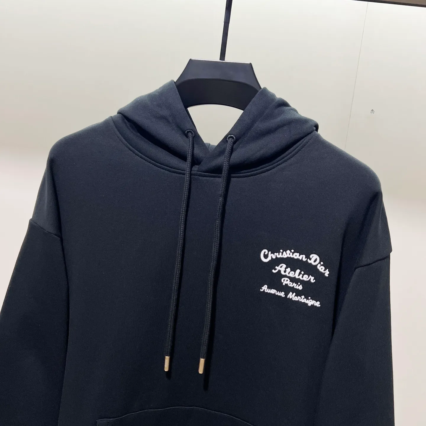 🅿️290 DIOR/Dior 420g pure cotton fabric hooded sweatshirt, front and back knot letter signature ✍️embroidery🪡LOGO logo, official synchronization, high version, high quality, fashionable personality, versatile trend, pure original quality, original fabric, tag, collar label, washed wheat, complete three standards, color: black, khaki, white, gray. Size: XS-L