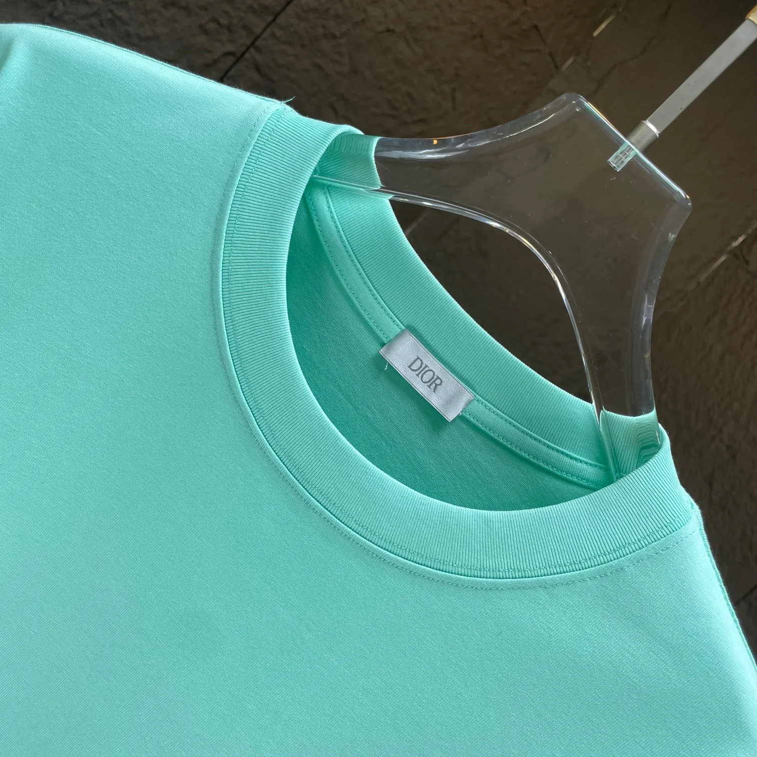 🅿️170 Dio* Dior* 2025 spring and summer new short-sleeved T-shirt Heavy cotton personalized print Color: Black White Mint Green Size: S M L XL XXL