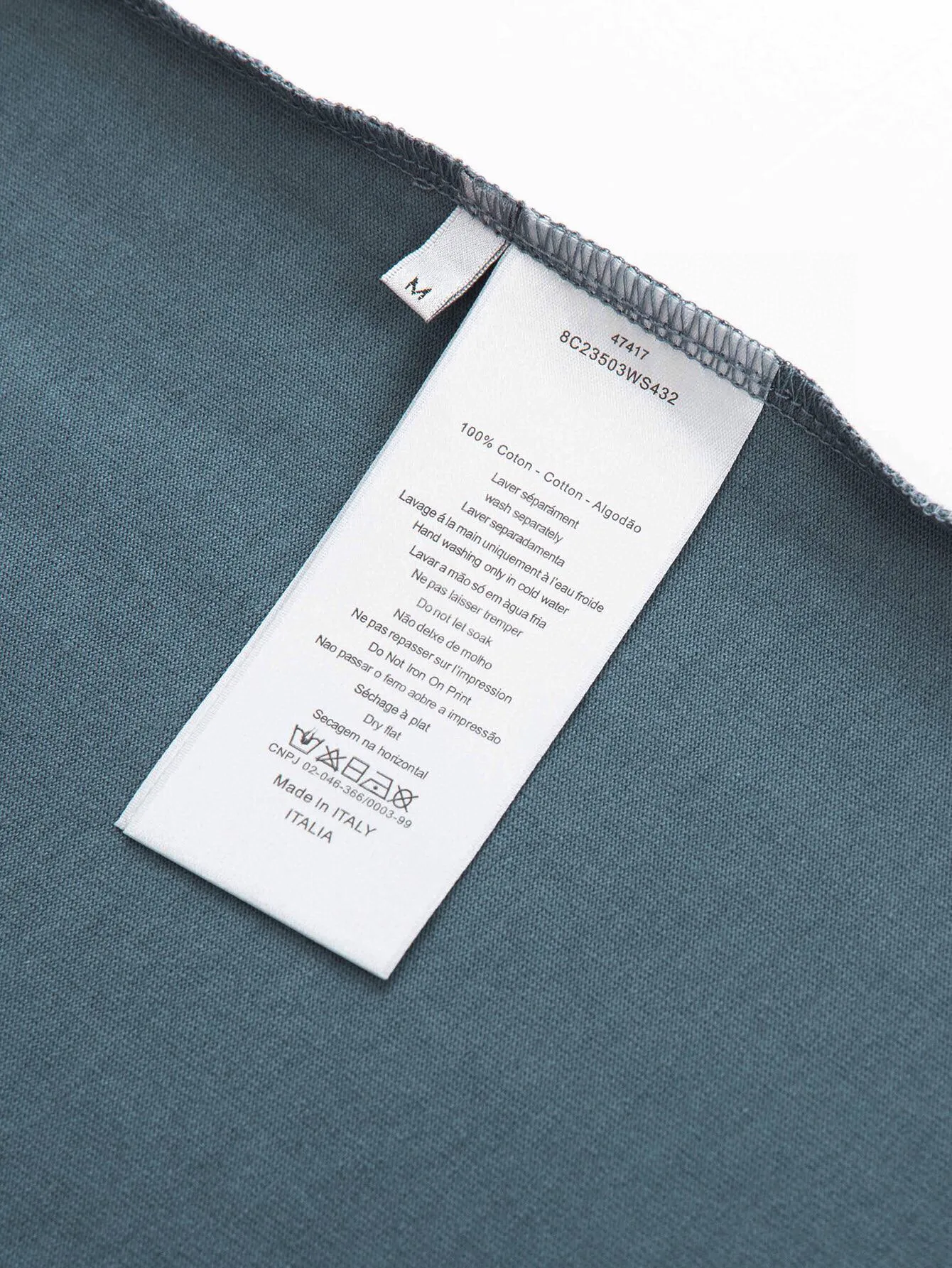 🅿️240 (ZP version) cabinet pressure-free version - Dior Dior 24 latest official website Three-dimensional embroidered short-sleeved T-shirt with chapter on the chest, same style for men and women - Used 300g of the original washed 100% cotton custom-dyed double yarn fabric Threads are dyed in the same vat with zero color difference Exclusive quality difference currency Welcome to compare - Color: white apricot blue - Size: S M L XL