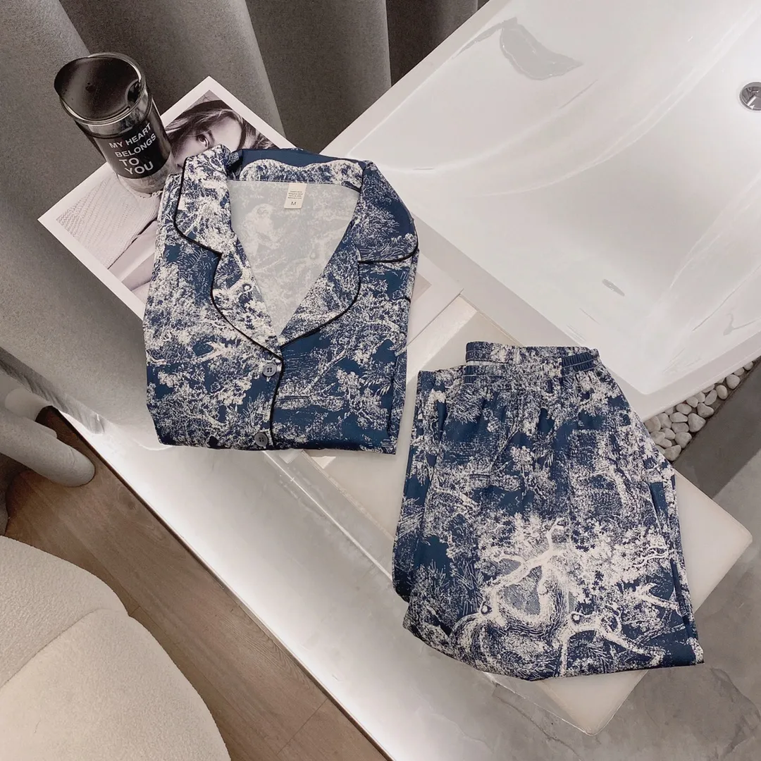 🅿️360 Dior home wear, high-end Korean silk fabric, soft and comfortable, same style for men and women, women's size: S～L, men's size: M～XXXL