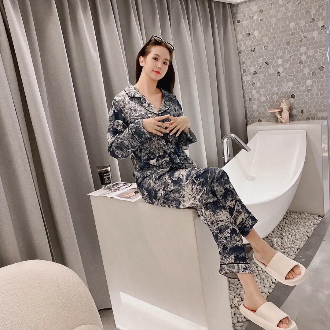 🅿️360 Dior home wear, high-end Korean silk fabric, soft and comfortable, same style for men and women, women's size: S～L, men's size: M～XXXL