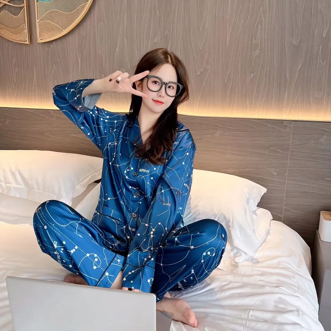 🅿️360 2023 Dior Dior home wear, high-end Korean silk fabric, skin-friendly, soft and comfortable, women's size: S～L