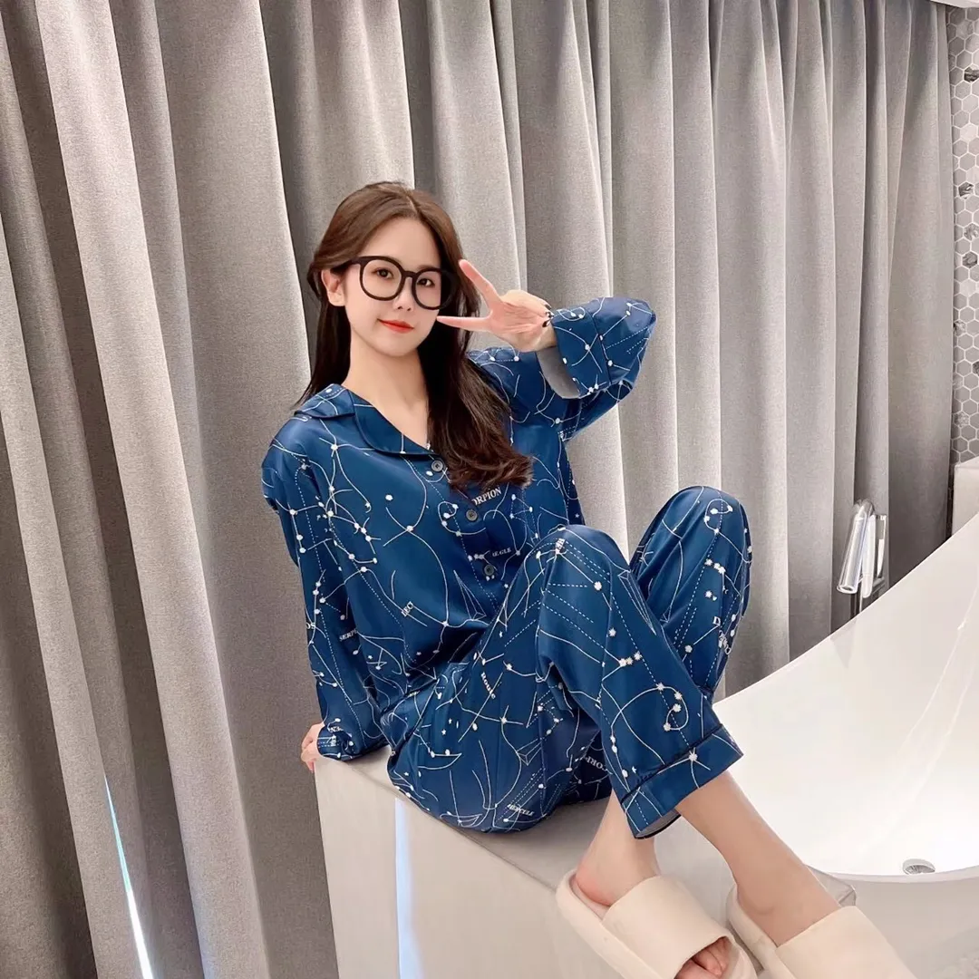 🅿️360 2023 Dior Dior home wear, high-end Korean silk fabric, skin-friendly, soft and comfortable, women's size: S～L