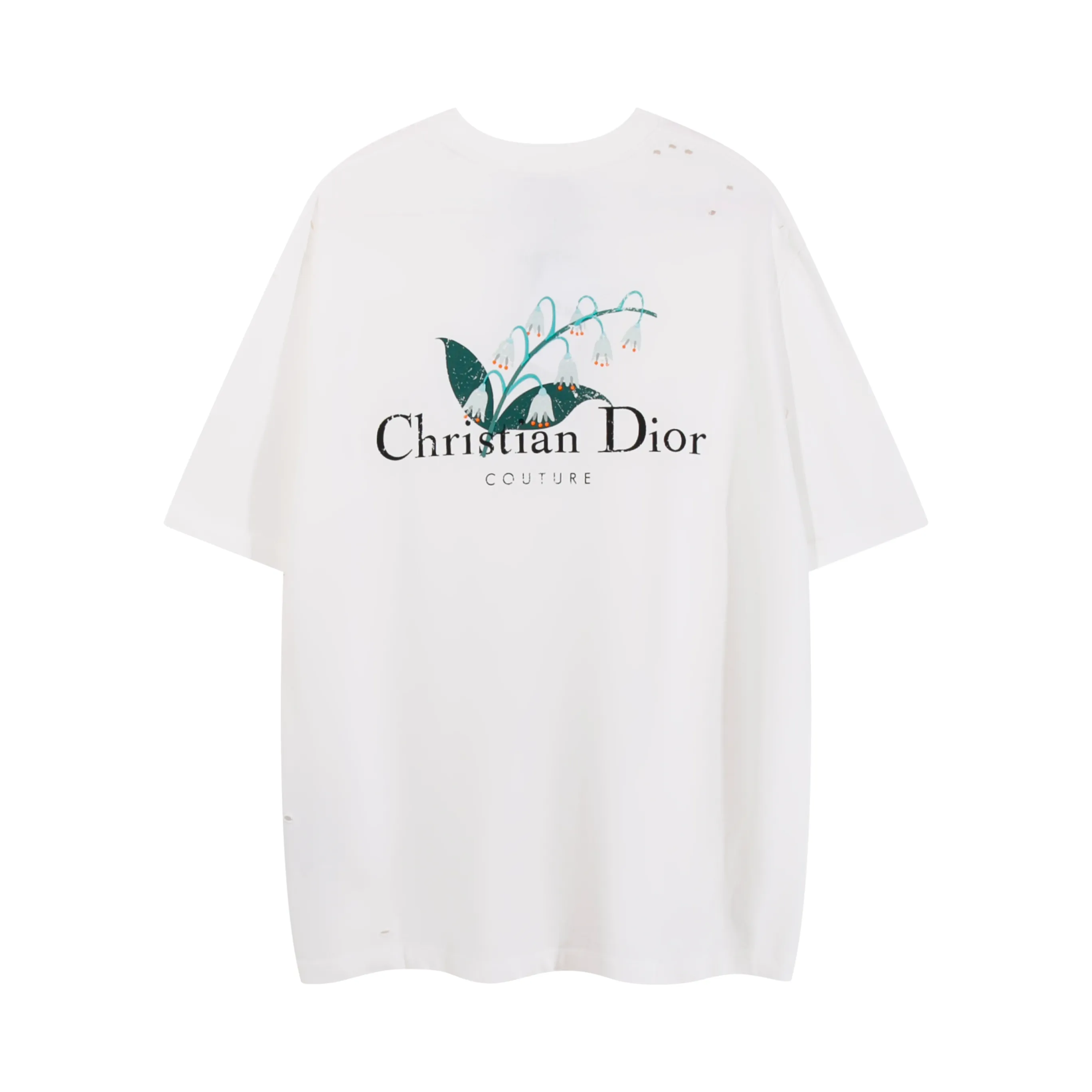 🅿️200 High-quality new CD 25SS early spring new joint series letter Lily of the Valley logo worn short sleeves light luxury essential item for daily commuting for men and women Correct version welcome to compare Detailed features ·320g 100% cotton double yarn jersey fabric ·Custom-dyed in the same vat, 32 pieces of special thickened double-strand 1X1 thread ·Manual hand-printed screen printing lily of the valley letter logo pattern, whole body cut, cuffs edging process, double-needle stitching and cross-stitching process ·Original main mark washed, size xs-l