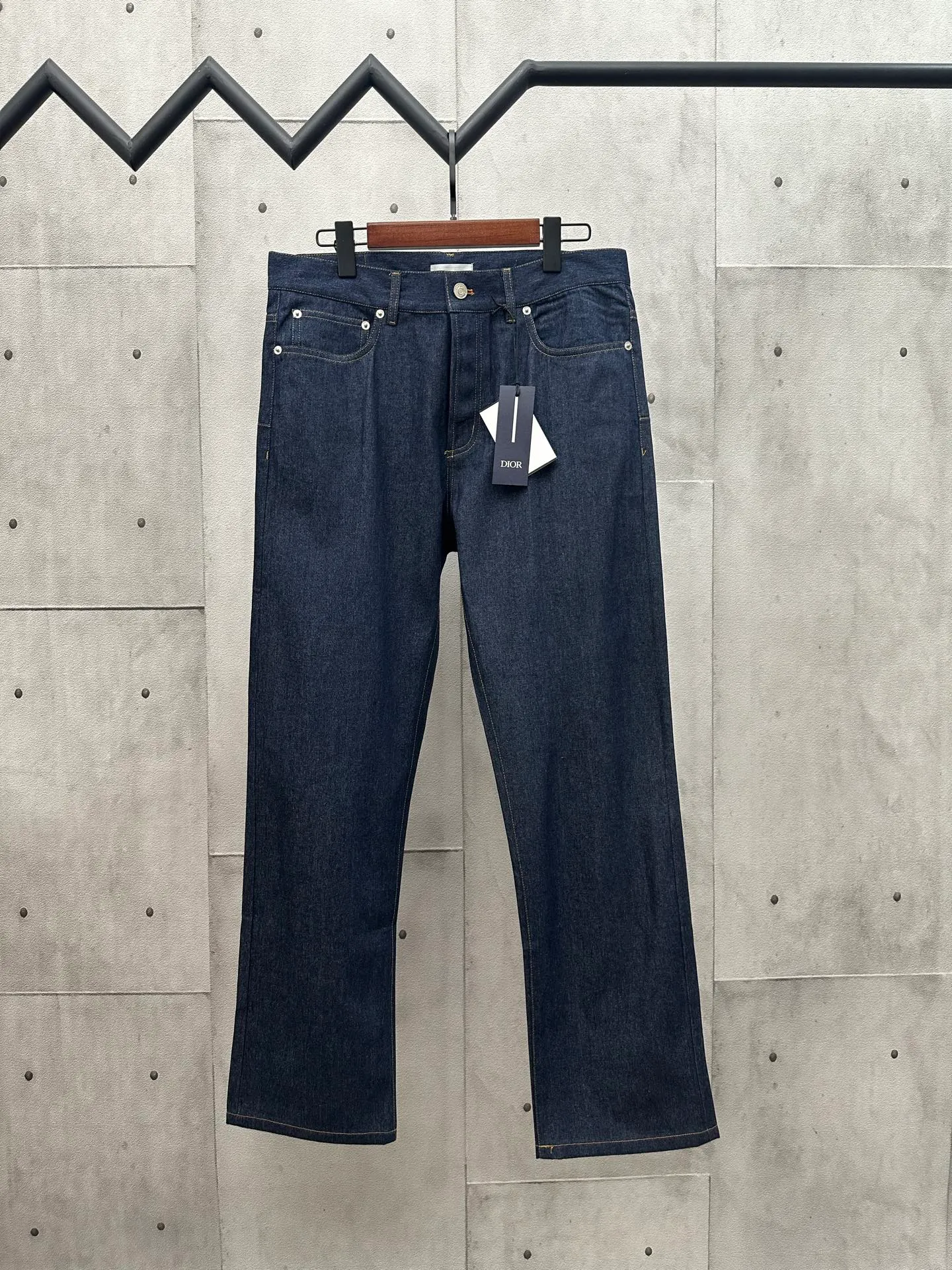 🅿️440 DIOR Dior 2025FW new navy blue cotton denim trousers. Designed with the Dior love logo from the Dior archives. Same style for men and women. Size: S M L XL