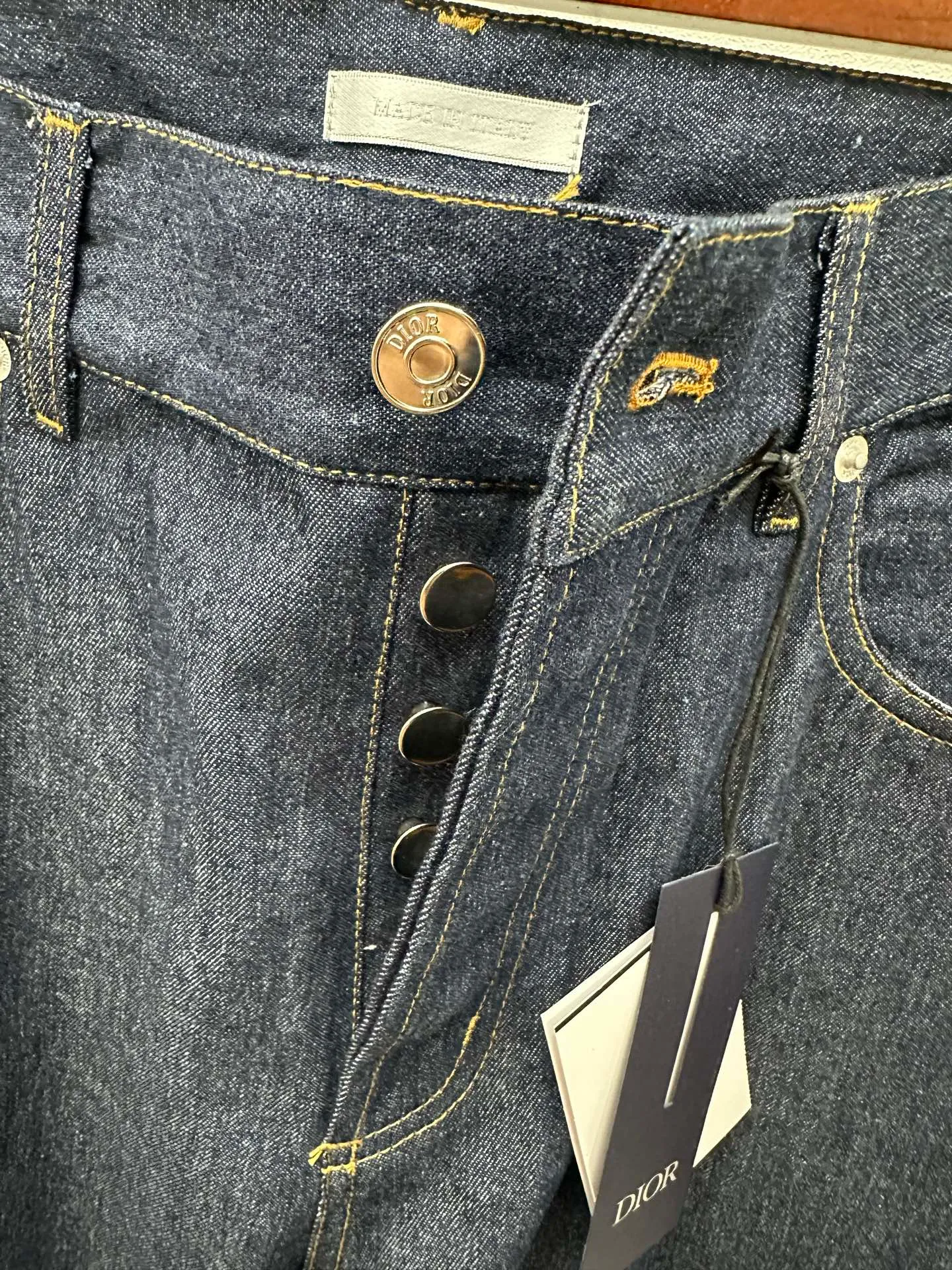 🅿️440 DIOR Dior 2025FW new navy blue cotton denim trousers. Designed with the Dior love logo from the Dior archives. Same style for men and women. Size: S M L XL