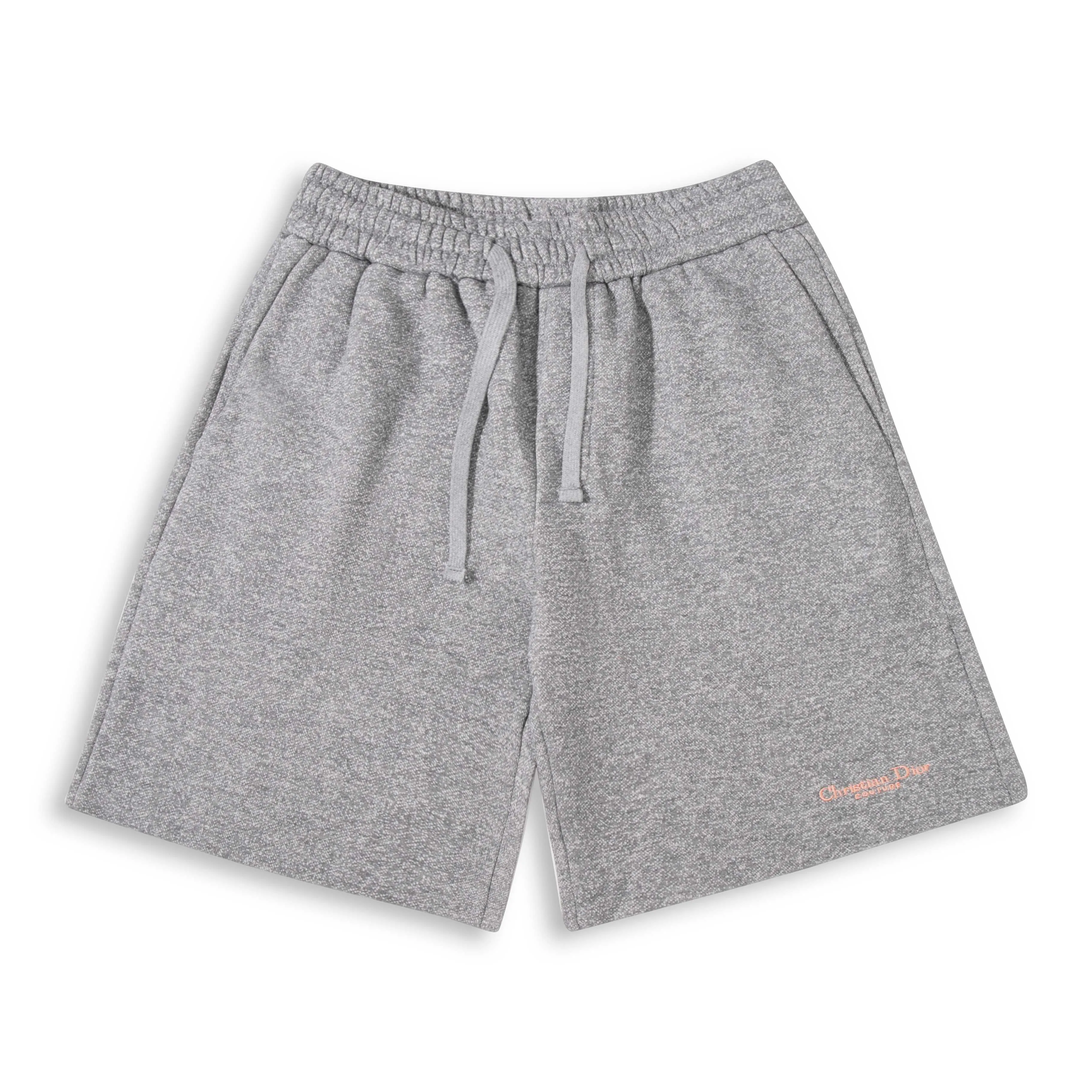🅿️220 Correct version of high quality D10R new gray dot fleece embroidered letter shorts suit. Original mold opening. It took more than a month to weave and dye the original gray dot yarn fabric. The color is almost 98% the same as the original. The original pure cotton fleece fabric SIZE: XS S M L