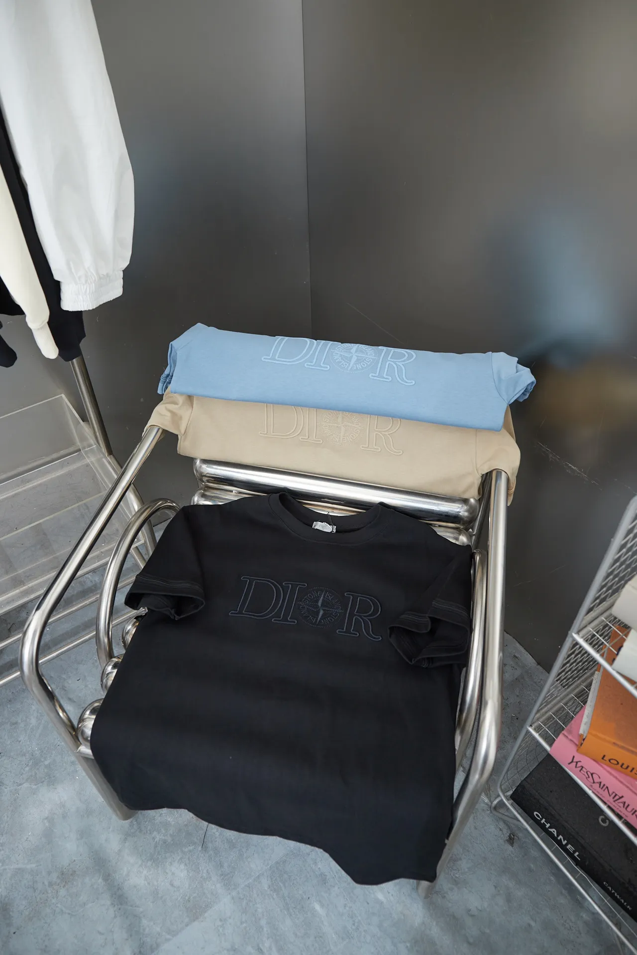 🅿️210 High quality D*OR2025 latest Dior co-branded Stone Island short-sleeved T-shirt, pure cotton double yarn fabric, using high-density thread embroidery, loose version, full set of accessories, soft and thick fabric, complete with three standards, same style for men and women S M L XL