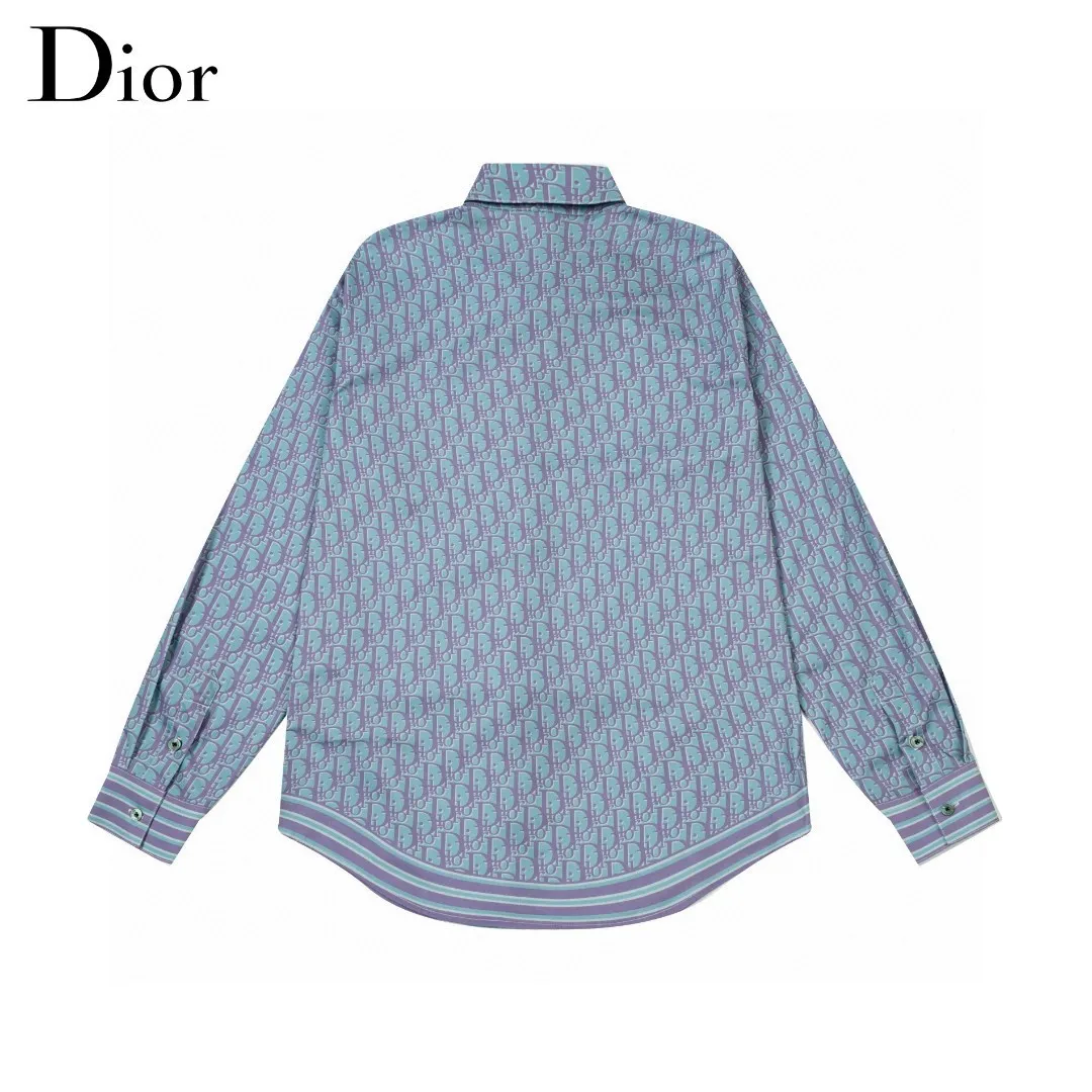 🅿️286 DIOR 🔥The most popular style is coming, full-print presbyopic LGOO barrage digital printed long-sleeved shirt, 2024ss official website new long-sleeved shirt, exquisitely printed logo, high-end version, in-store customized fabric, highly breathable and comfortable, exquisitely crafted, with impeccable detail processing, ✅customized logo engraved buttons, complete with three labels. Brand element design concept reflects high quality. It feels delicate and soft! It presents a casual cut and the upper body shape is great! 🐉Code number: M-XXL