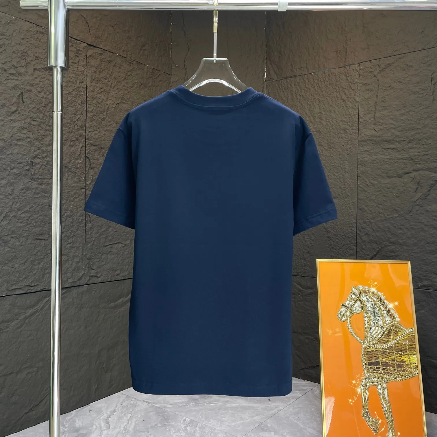 🅿️170 Dio* Dior* 2025 spring and summer new short-sleeved T-shirt Heavy cotton letter pattern printing Color: Black White Night Blue Size: S M L XL XXL