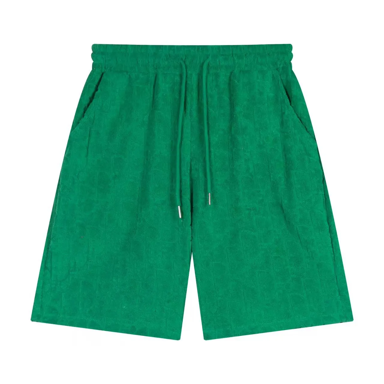 🅿️170 ❥B806# High quality Dior 2025Fall spring and summer new series Presbyopia jacquard terry shorts Custom weaving and dyeing pure cotton 100% gram weight 300G fabric Positioning and cutting heavy material size: S M L XL Color: green