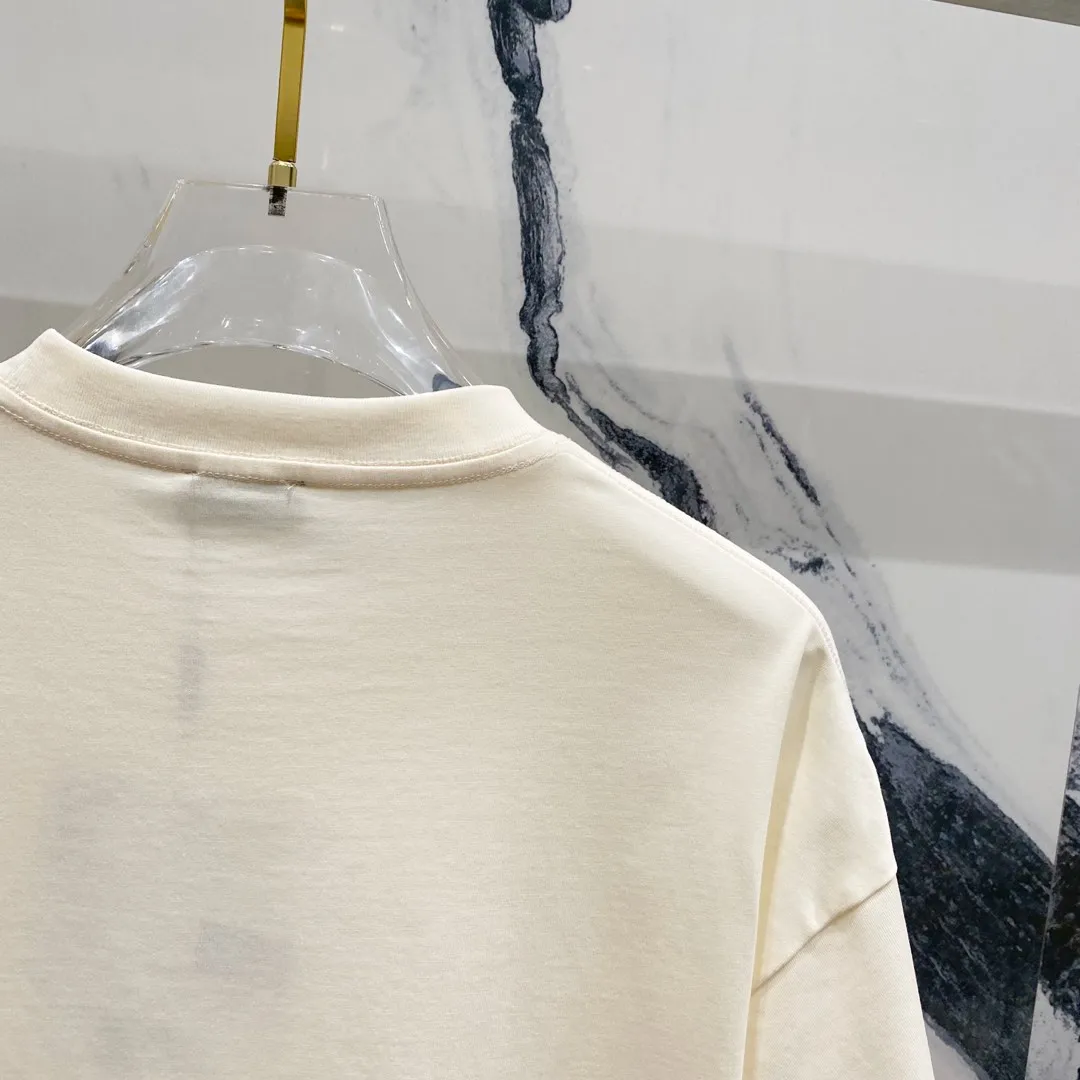 🅿️180 DIOR 260g round neck short-sleeved T-shirt, co-branded Stone Island & Dior letter embroidery🪡LOGO official synchronization, high version, high quality, fashionable personality, versatile trend, pure original quality, original fabric, tag, collar label, washed wheat, complete three standards, color: black, apricot, gray. Size: XS-L