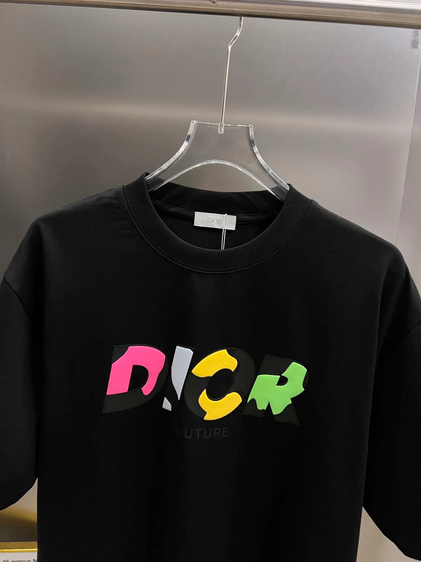 🅿️190 Dio* Dior 2025 autumn and winter new style Classic letter thick plate three-dimensional silicone technology Simple and elegant Customized double yarn plain cotton fabric Short-sleeved T-shirt Same style for men and women Size S M L XL XXL Five sizes black white