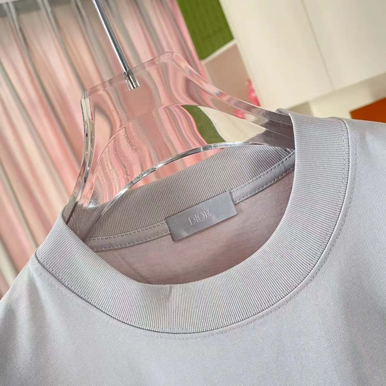 🅿️170 Dio Dior 2025 new summer style love letter three-dimensional silicone printing short-sleeved T-shirt customized fabric 300g same style for men and women Color: black white rose red iron gray Size: S M L XL XXL five sizes ​