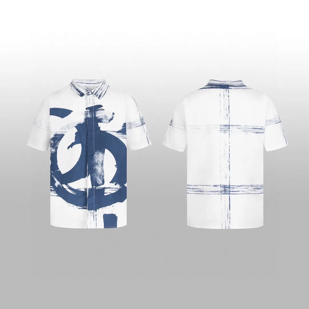 🅿️350 high version [DIO*] new short-sleeved shirt Inspired by [Ink Blues], it is great when worn alone 👍🏻High-end ink-style color Super fresh in summer Perfect detail processing 💯 Classic Logo pattern The upper body is super good-looking Same style for men and women Size: XSSML