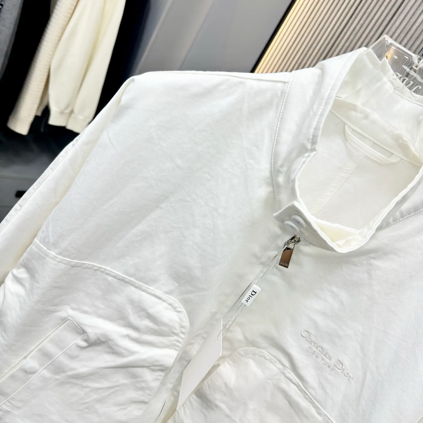 🅿️460 Dior 2025 autumn and winter new cotton combed fabric, three-dimensional pockets with logo embroidery on the front, dropped shoulder waist style hardware original 1:1 restoration, fine workmanship, handmade cloth buckles, full of details, same style for men and women SMLXL