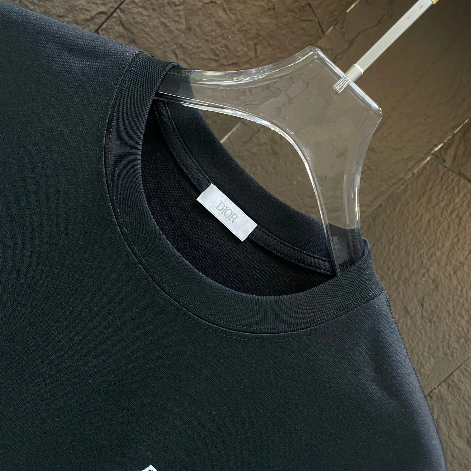 🅿️170 Dio* Dior* 2025 spring and summer new short-sleeved T-shirt Heavy cotton letter pattern printing Color: Black White Mint Green Size: S M L XL XXL
