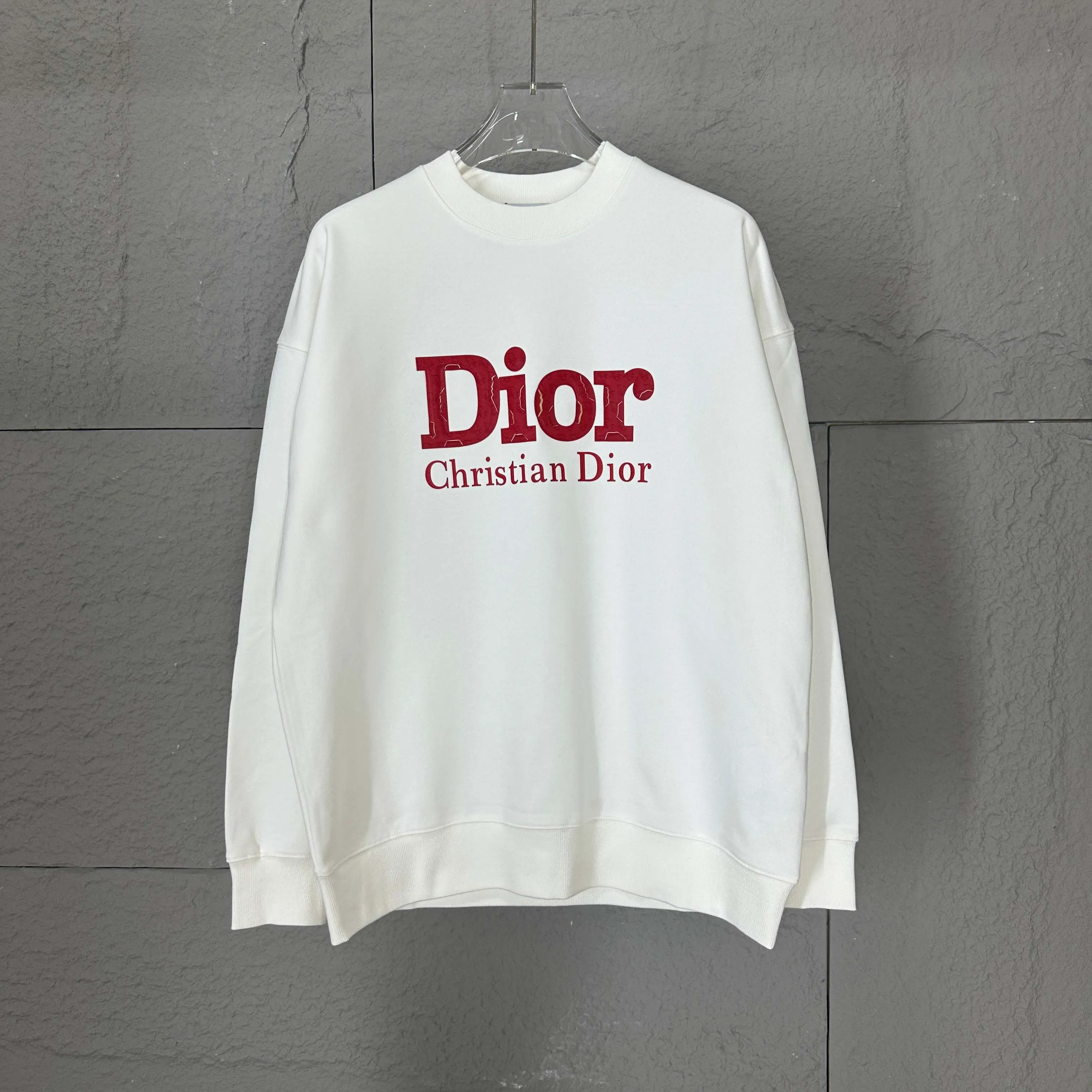 🅿️250 Dio* Christian Dior 2025 early autumn and winter new style Classic letter thick plate three-dimensional silicone burst sponge technology Simple and elegant Customized terry fabric Long-sleeved sweatshirt Unisex Color: Black White Size: S (90-130 pounds) M (120-150 pounds) L (140-165 pounds) XL (160-180 pounds) XXL (180-210 pounds)