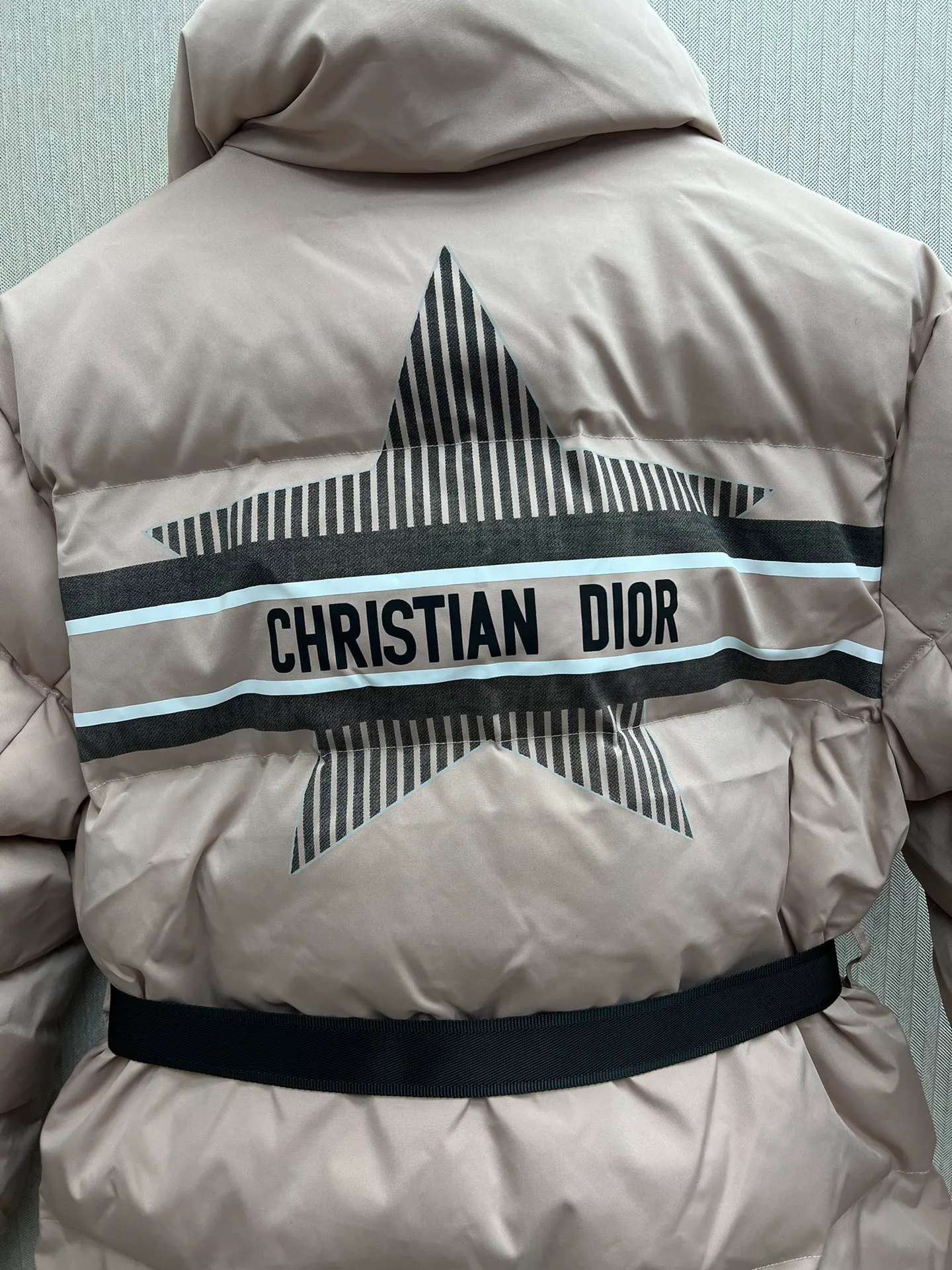 🅿️770 Dior 25ss new Dioralps Star pattern belted quilted taffeta loose fit windproof long-sleeved cotton jacket, women's pink, size: S.M.
