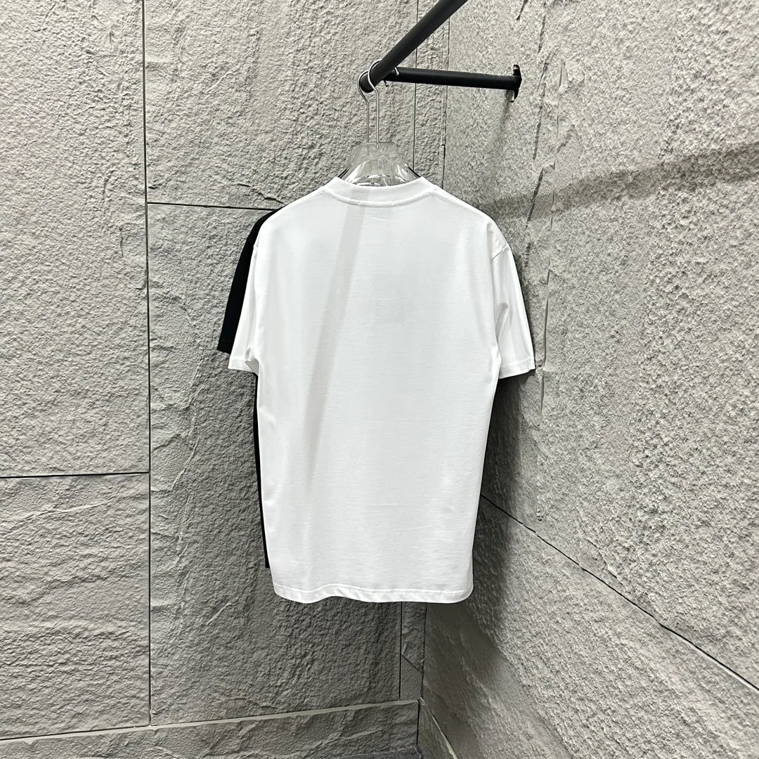 🅿️190 Dio*Dior 2025 spring and summer new style Classic orange letter flocking technology Customized double yarn plain cotton fabric Short-sleeved T-shirt Uniform for men and women Color: black white Size: S (90-130 catties) M (120-150 catties) L (140-165 catties) XL (160-180 catties) XXL (180-210 pounds)