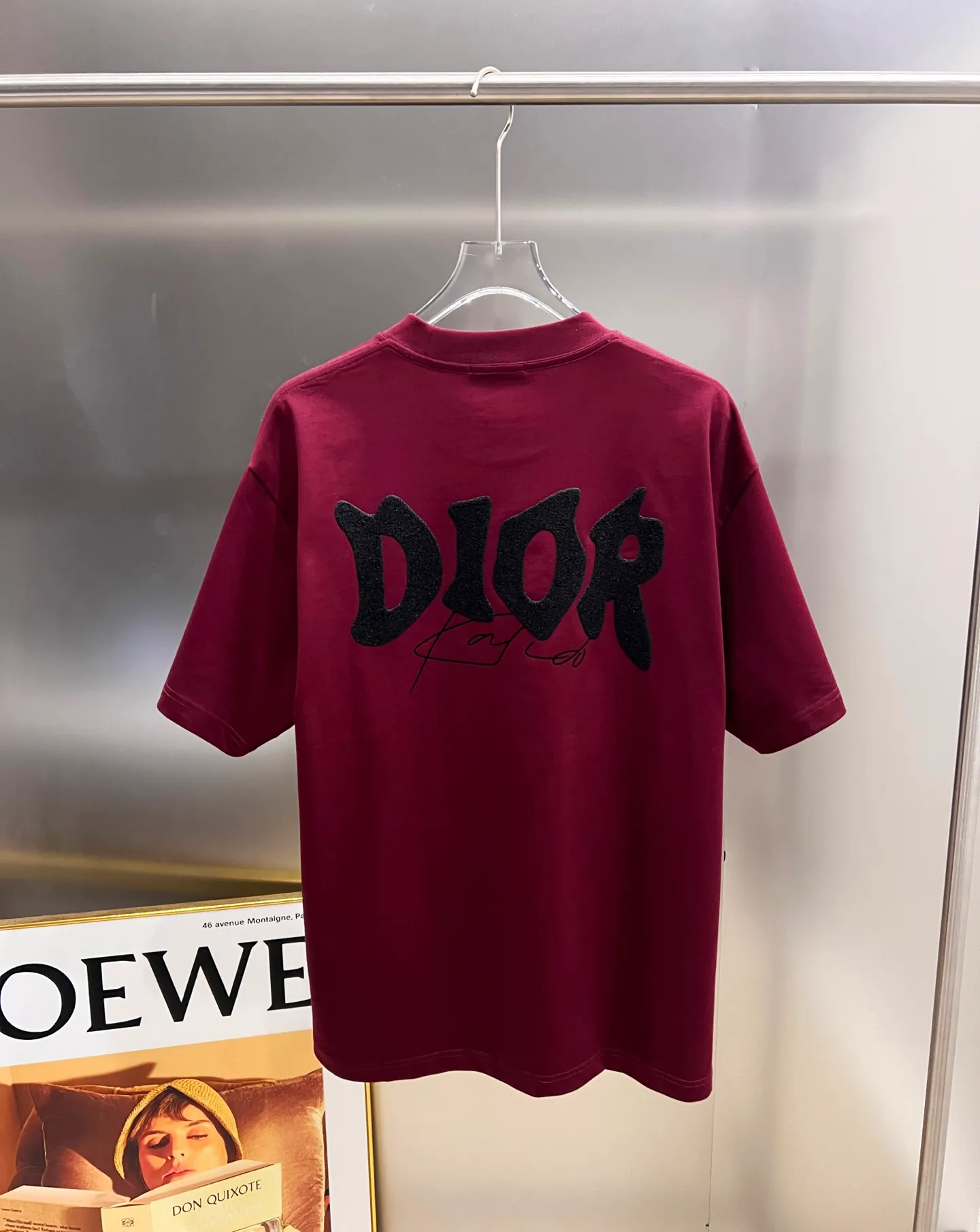 🅿️190 Dio* Dior 2025 autumn and winter new style Classic letter three-dimensional patchwork technology Simple and elegant Customized double yarn plain cotton fabric Short-sleeved T-shirt Same style for men and women Size S M L XL XXL Five sizes black white