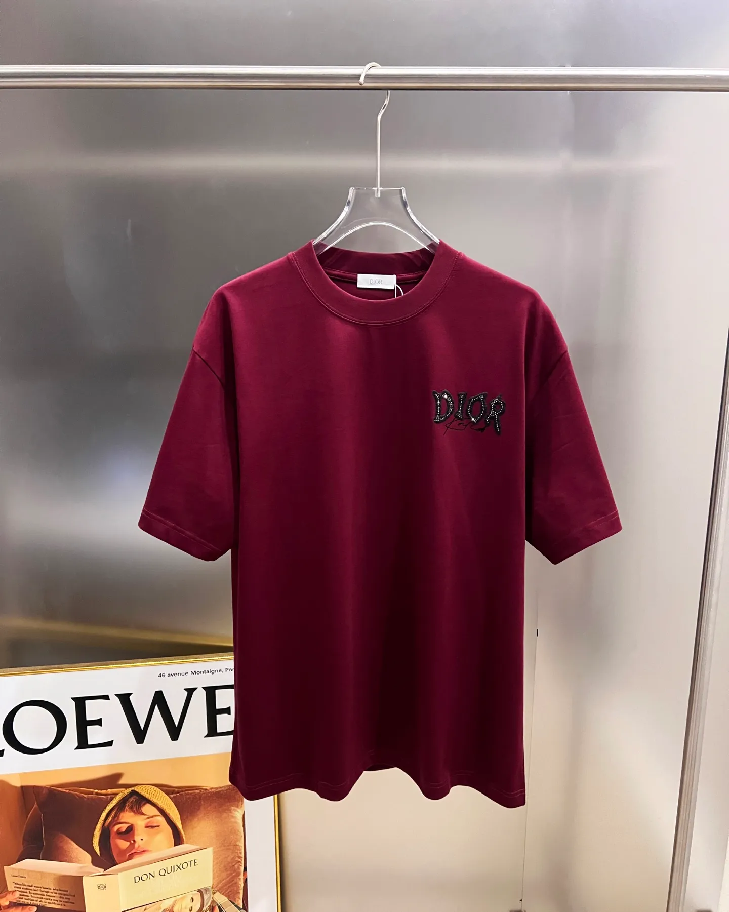 🅿️190 Dio* Dior 2025 autumn and winter new style Classic letter three-dimensional patchwork technology Simple and elegant Customized double yarn plain cotton fabric Short-sleeved T-shirt Same style for men and women Size S M L XL XXL Five sizes black white