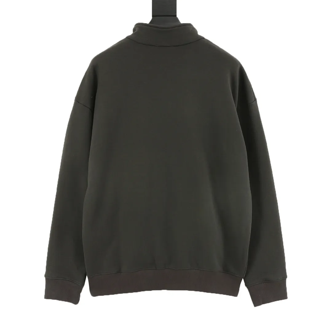 🅿️580 DIOR CD half-zip stand-up collar sweatshirt with letter print on the chest. Purchased for 15500. Authentic. 420g combed cotton fleece sweatshirt material, trendy brand stretch rib, flocking printing, fabric wash, customized accessories, loose fit. Size: S-XL