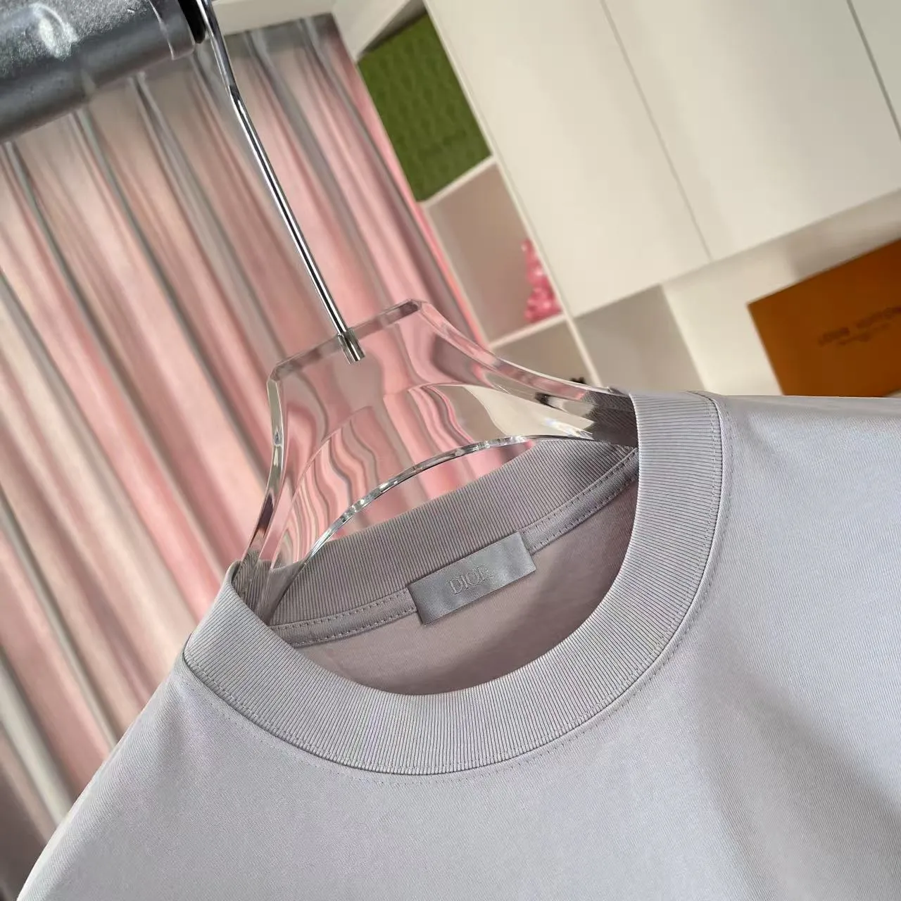 🅿️170 Dio Dior 2025 summer new style Letter logo three-dimensional silicone printing Short-sleeved T-shirt Customized fabric 300g Same style for men and women Color: Black White Sky Blue Iron Gray Size: S M L XL XXL Five codes​