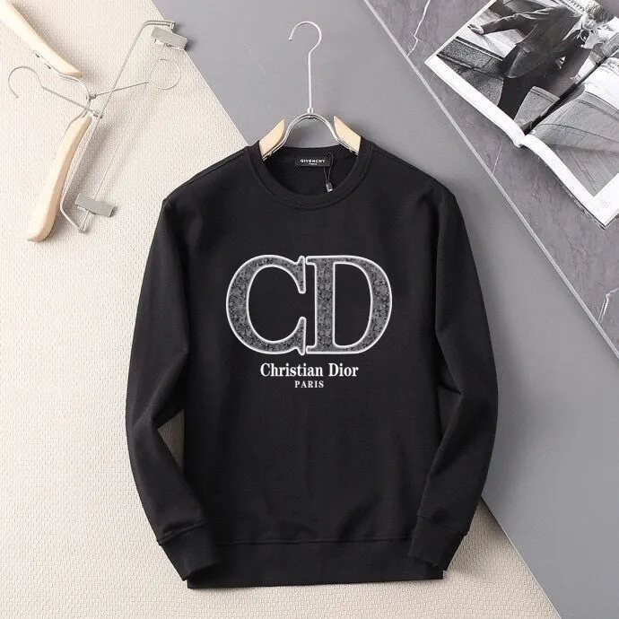 🅿️220 brand [DIOR Dior] (good news for fat people) 2025ss autumn latest long-sleeved round-neck sweatshirt, on sale simultaneously on the official website. Refreshing and breathable. Made of top Tencel Roman. Comfortable and soft. 3D three-dimensional clarity. Super fashion sense. Great for gifting and keeping for yourself. Size: M-5XL (can wear up to 220 pounds)