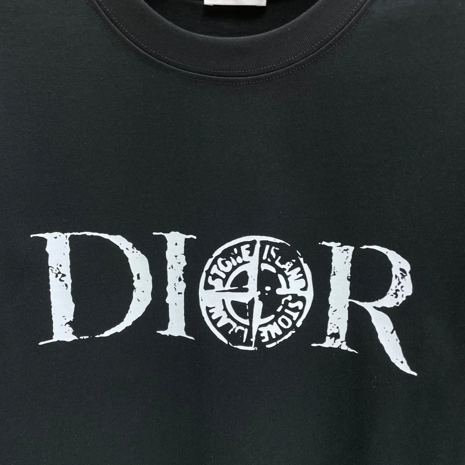 🅿️170 Dio* Dior* 2025 spring and summer new short-sleeved T-shirt Heavy cotton letter pattern printing Color: Black White Night Blue Size: S M L XL XXL