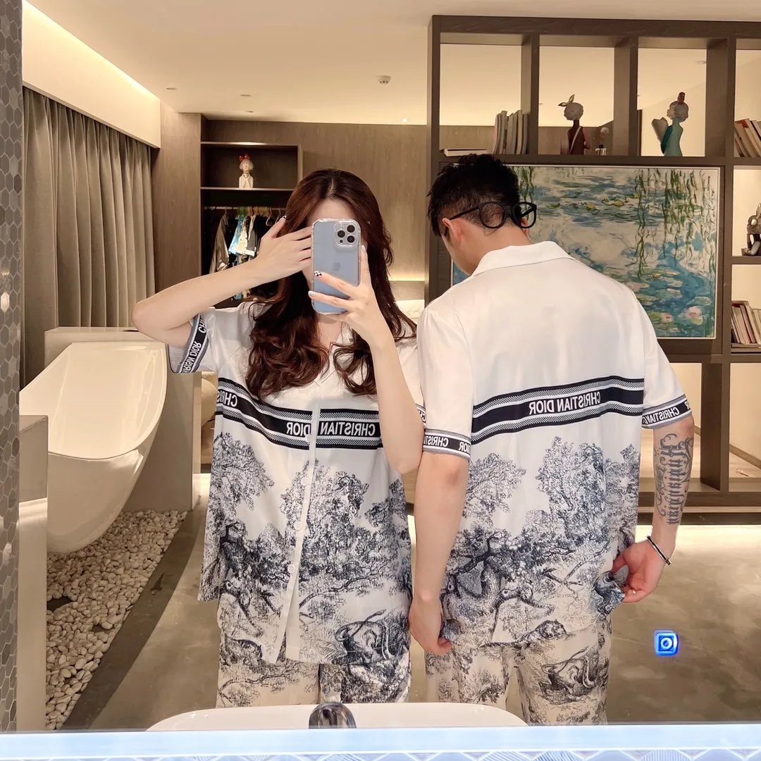 🅿️340 2024 DIOR Dior home wear, high-end Korean silk fabric, skin-friendly, soft and comfortable, couple size M～XXXL